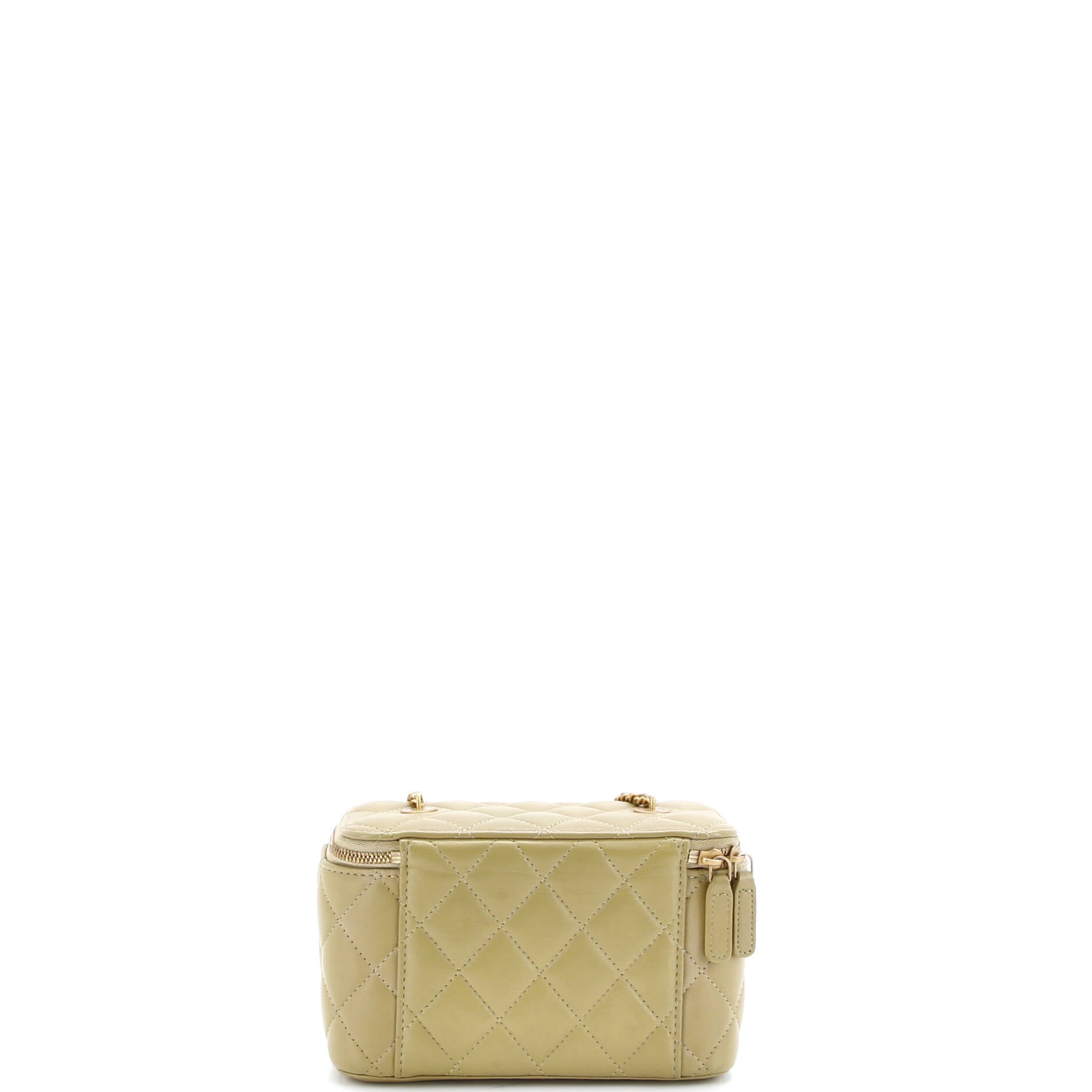 Coco de Toi Heart Vanity Case with Chain Quilted Lambskin Small