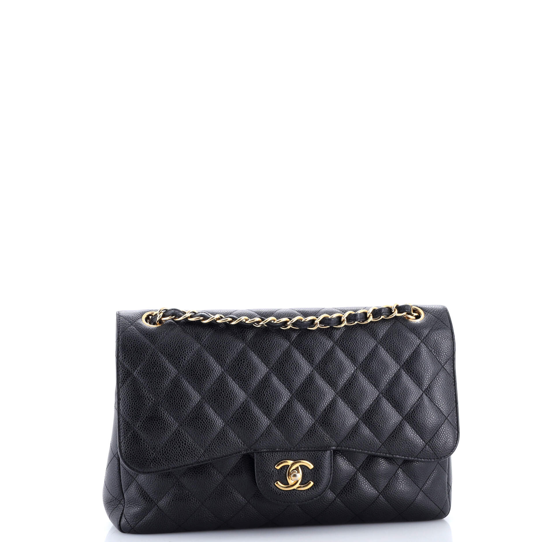 Classic Double Flap Bag Quilted Caviar Jumbo