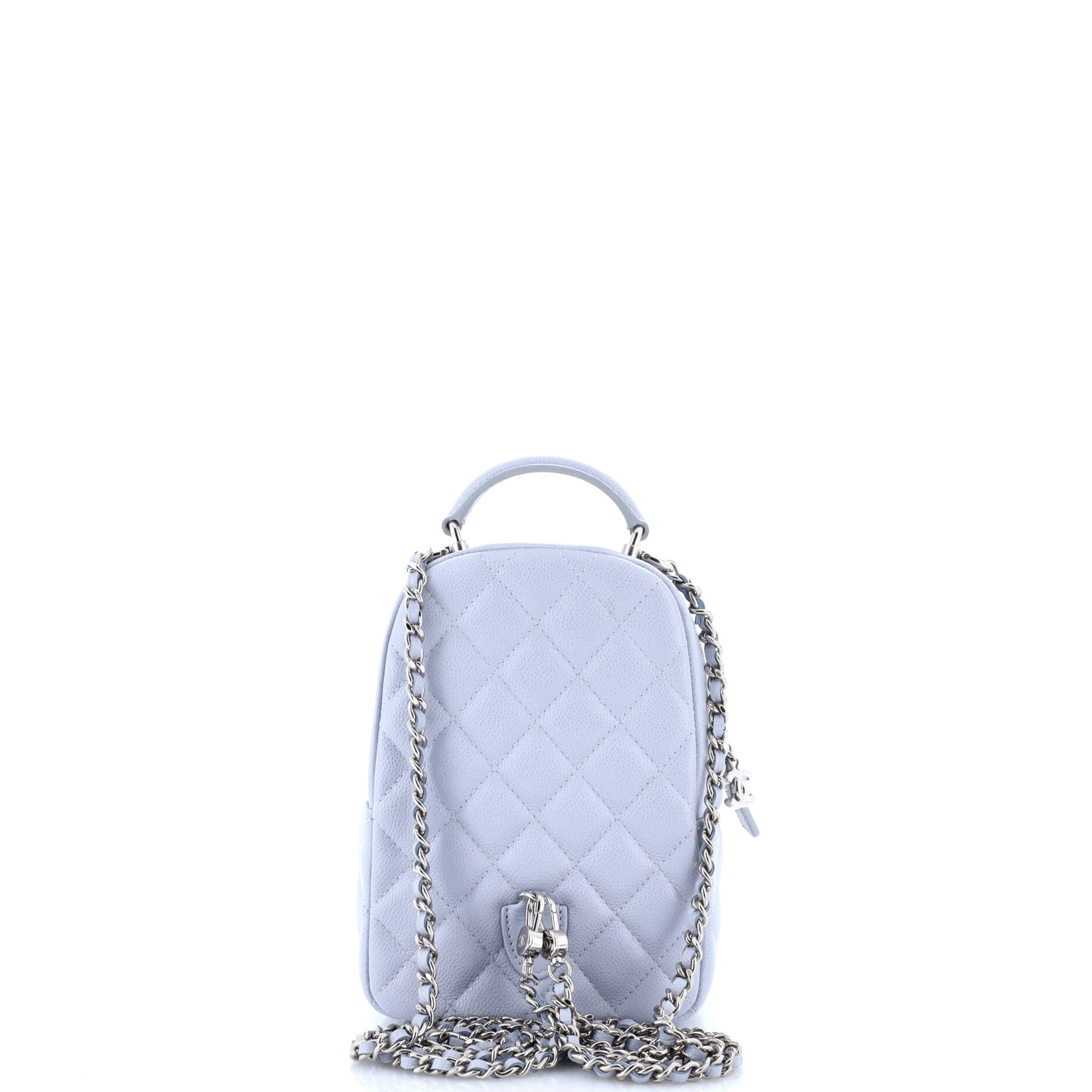 Classic CC Chain Pocket Backpack Quilted Caviar Mini