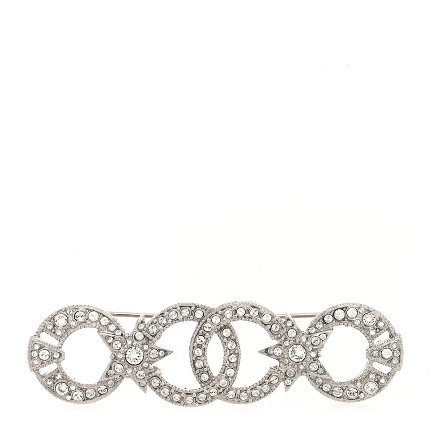 Crystal CC Star Brooch Silver