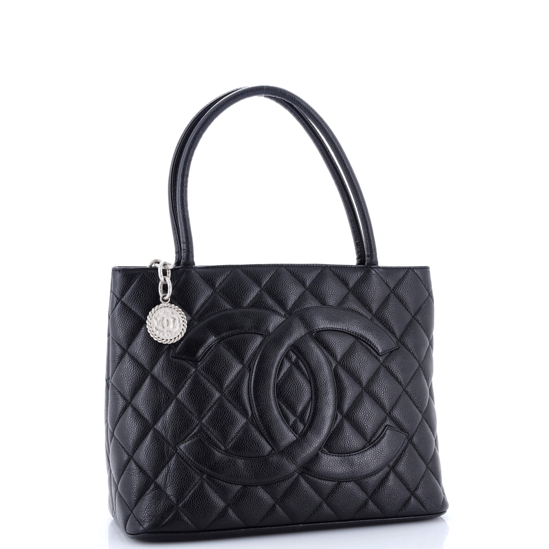 Medallion Tote Quilted Caviar