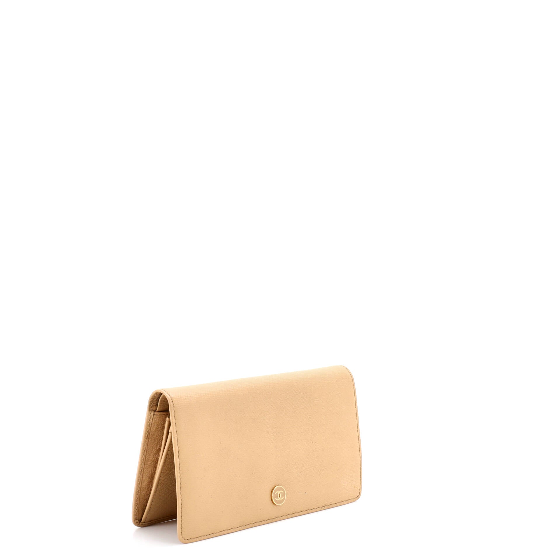 CC Button Bi-Fold Wallet Leather Long