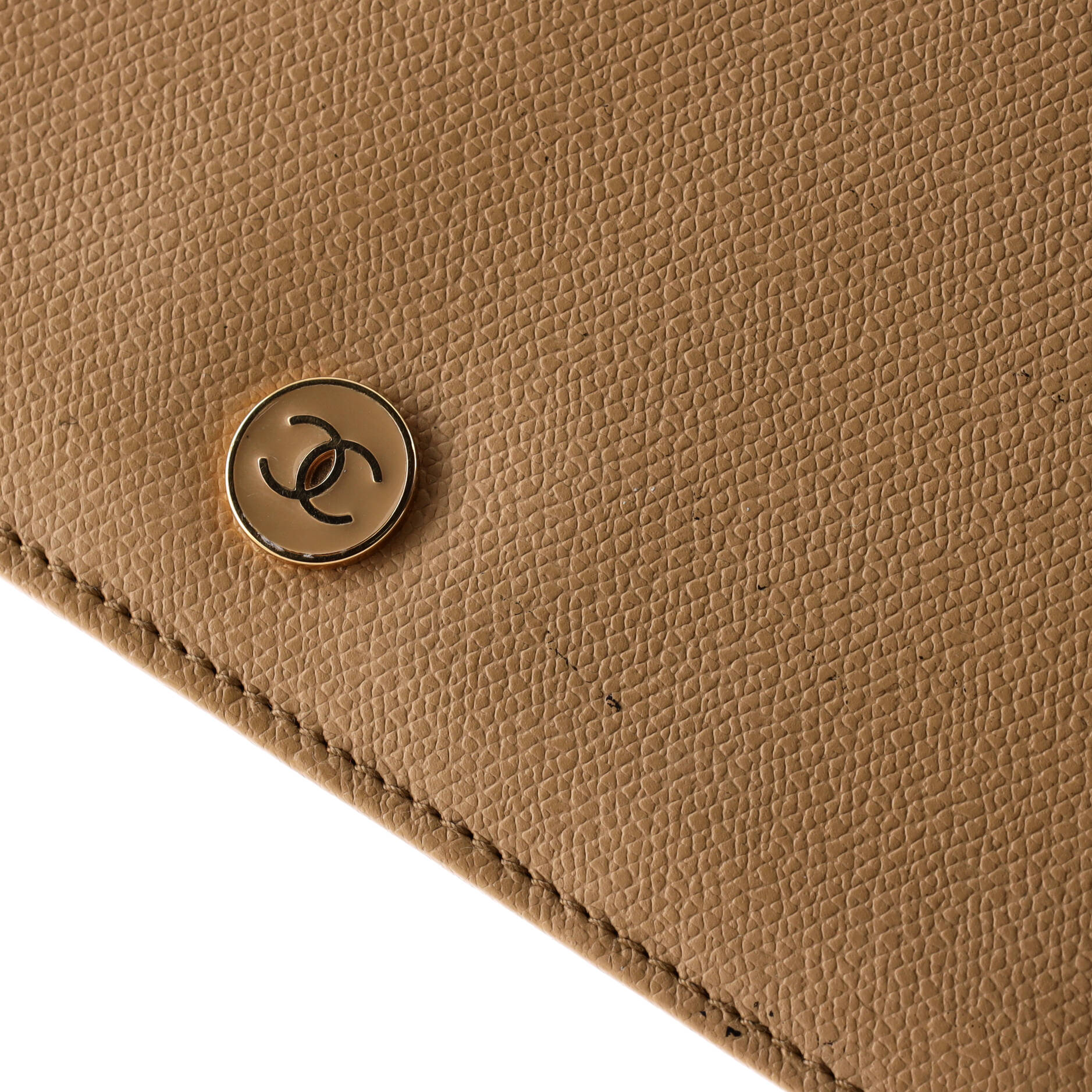CC Button Bi-Fold Wallet Leather Long