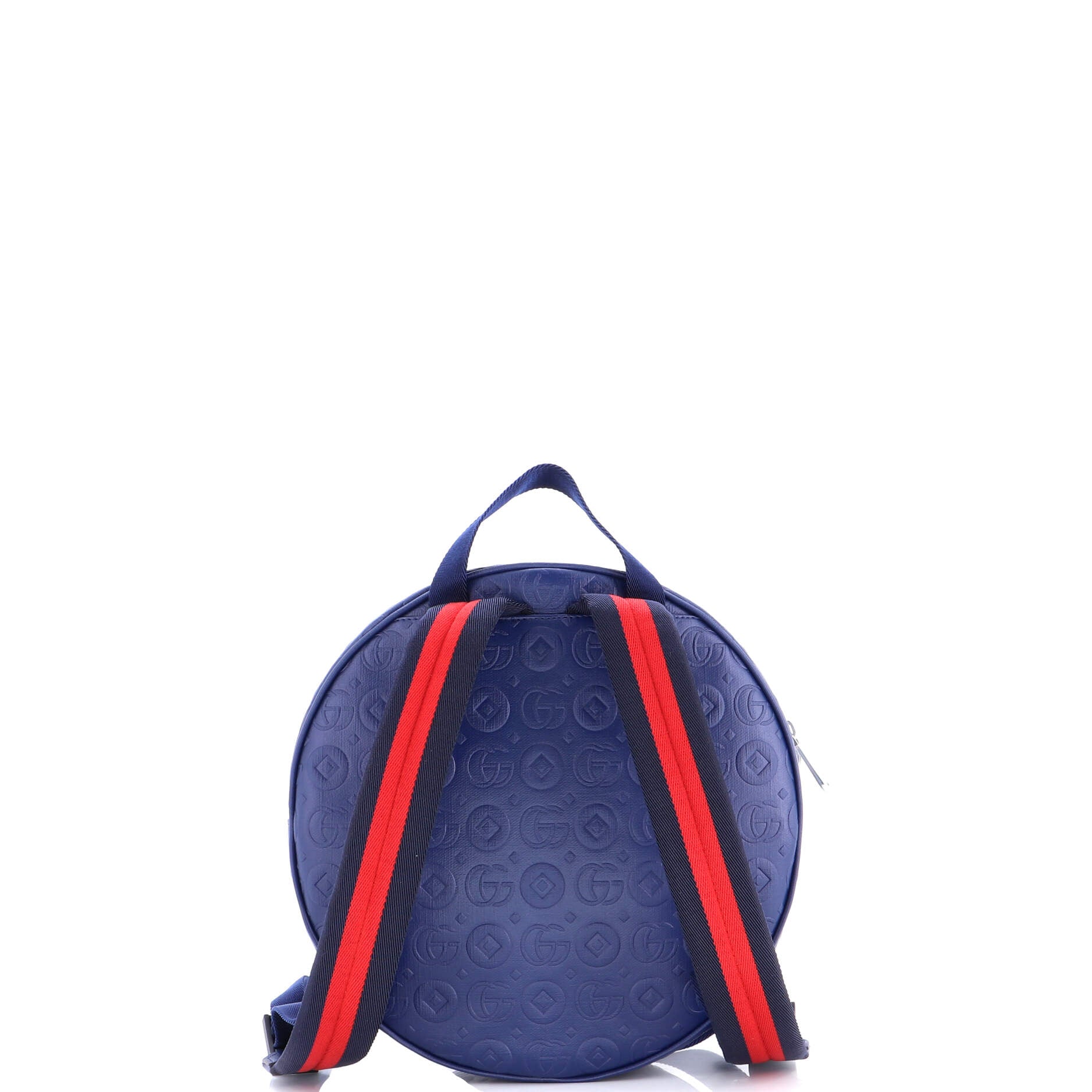 Children's Round Zip Backpack Embossed Leather
