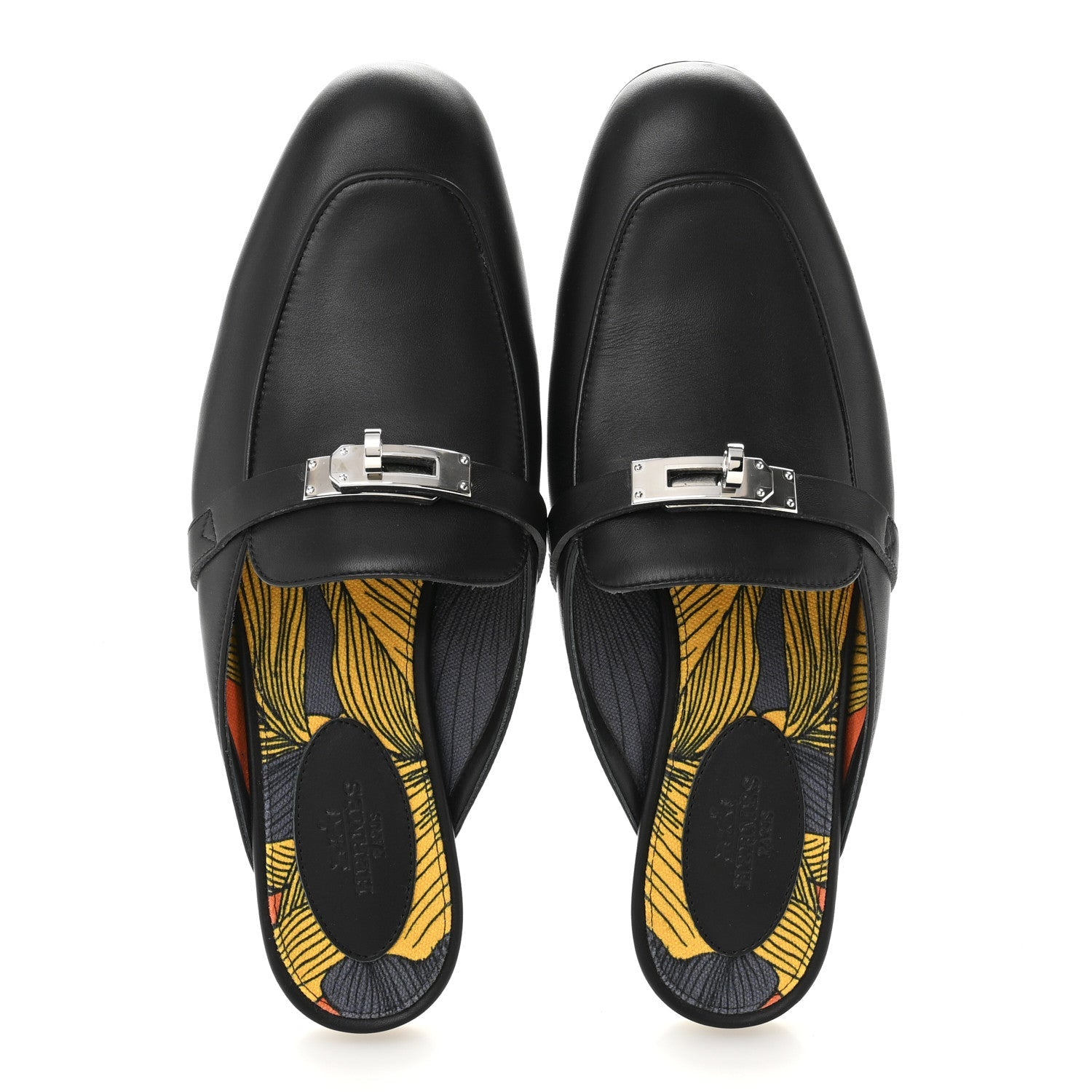 Calfskin Oz Mules 38 Black