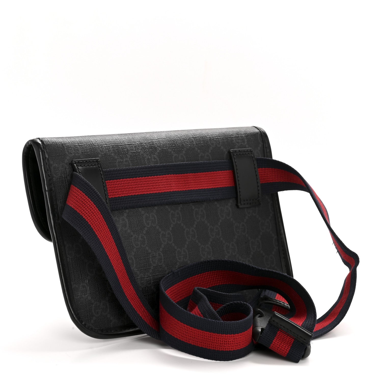 GG Supreme Monogram Web Slim Belt Bag Black Grey