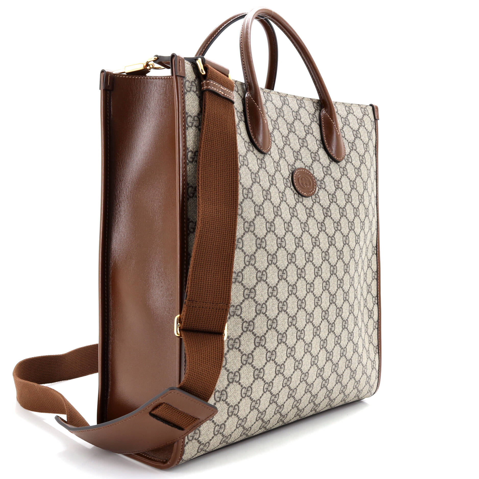 Interlocking G Tote GG Coated Canvas Vertical