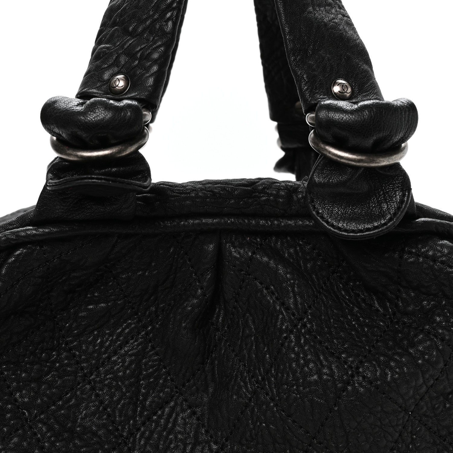 Distressed Lambskin Le Marais Bowler Black