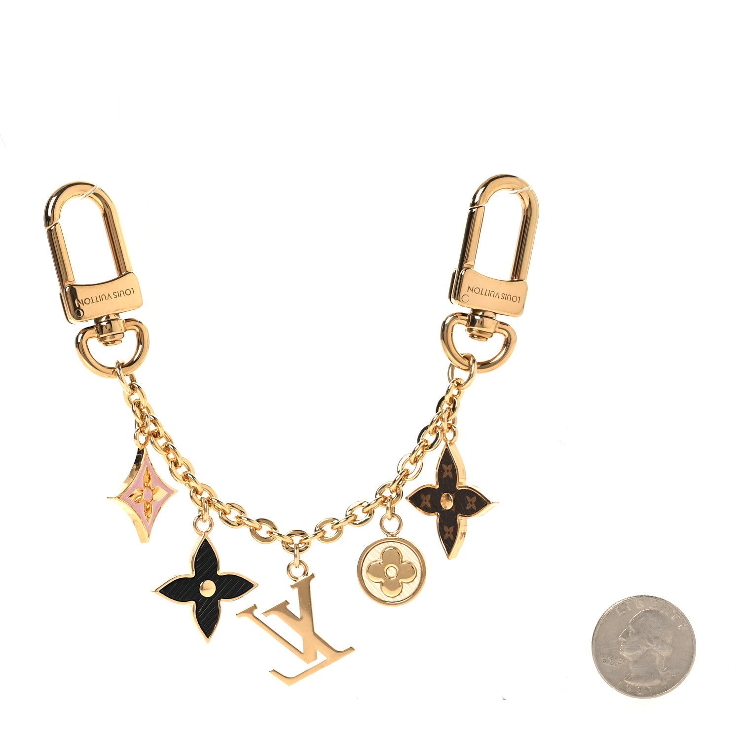 Monogram Spring Street Bag Charm Key Holder Gold