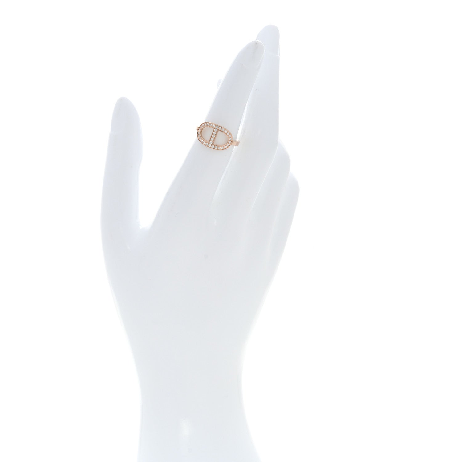 18K Rose Gold Diamond MM Chaine d'Ancre Contour Ring 50 5.25