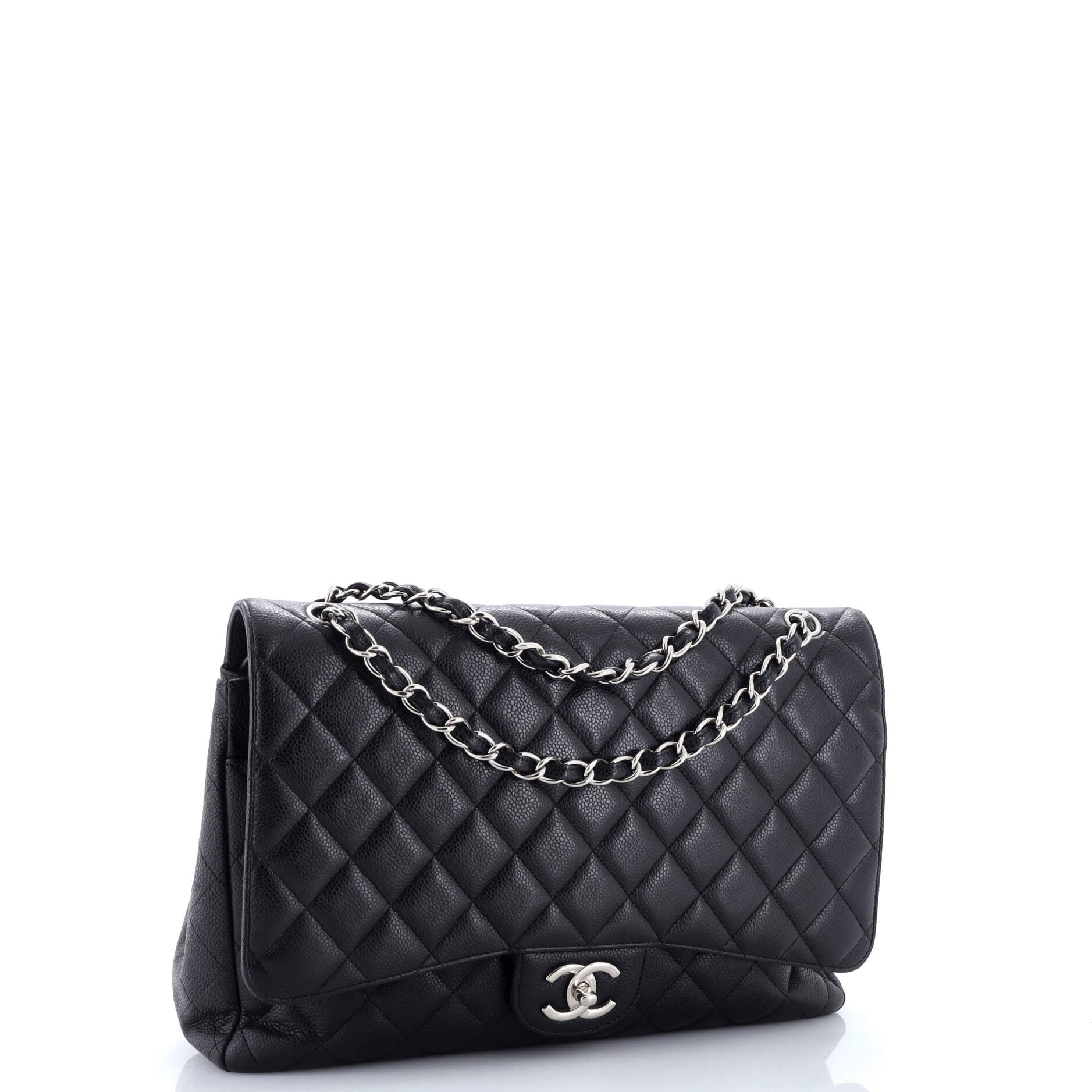 Classic Double Flap Bag Quilted Caviar Maxi
