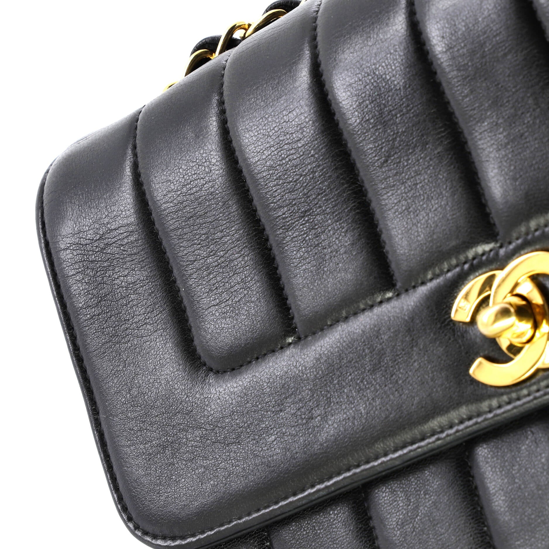 Vintage CC Chain Flap Bag Vertical Quilt Lambskin Small