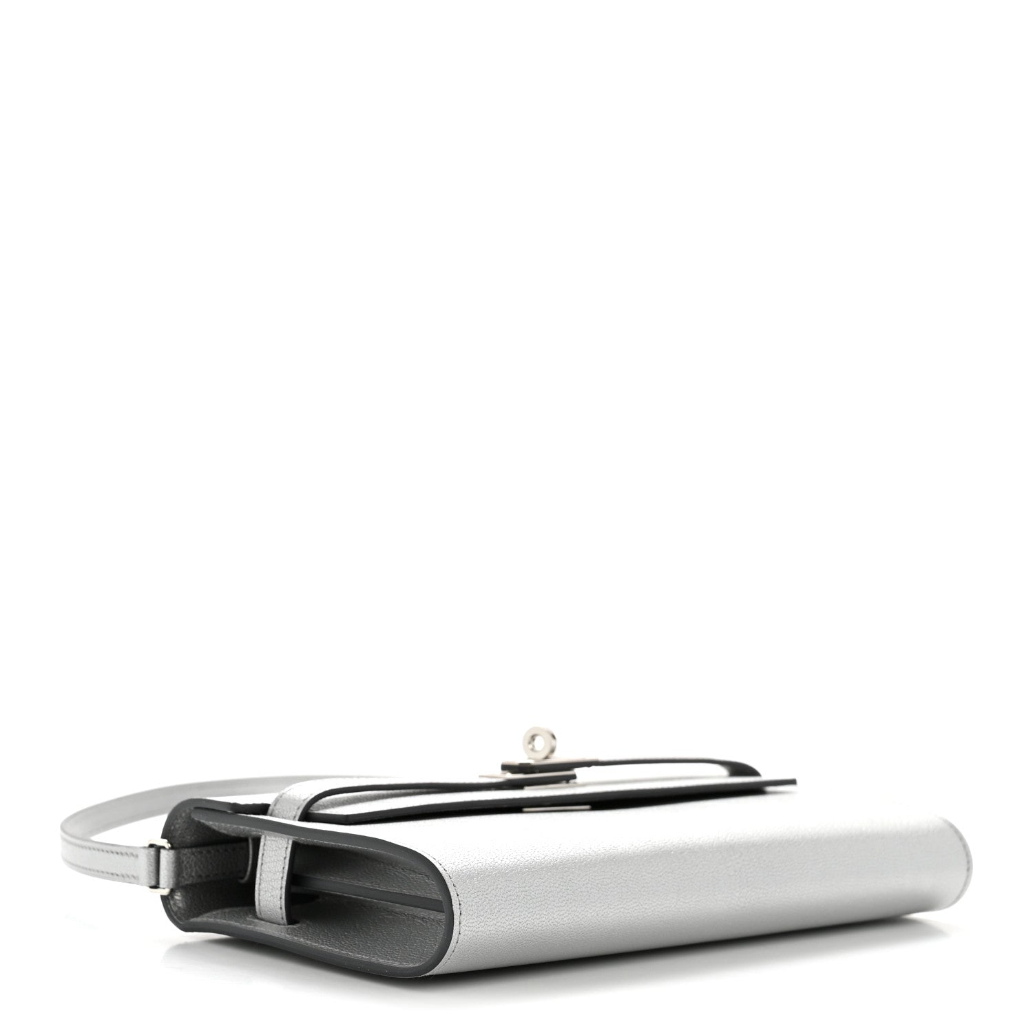Metallic Chevre Chamkilight Kelly Wallet To Go Argent