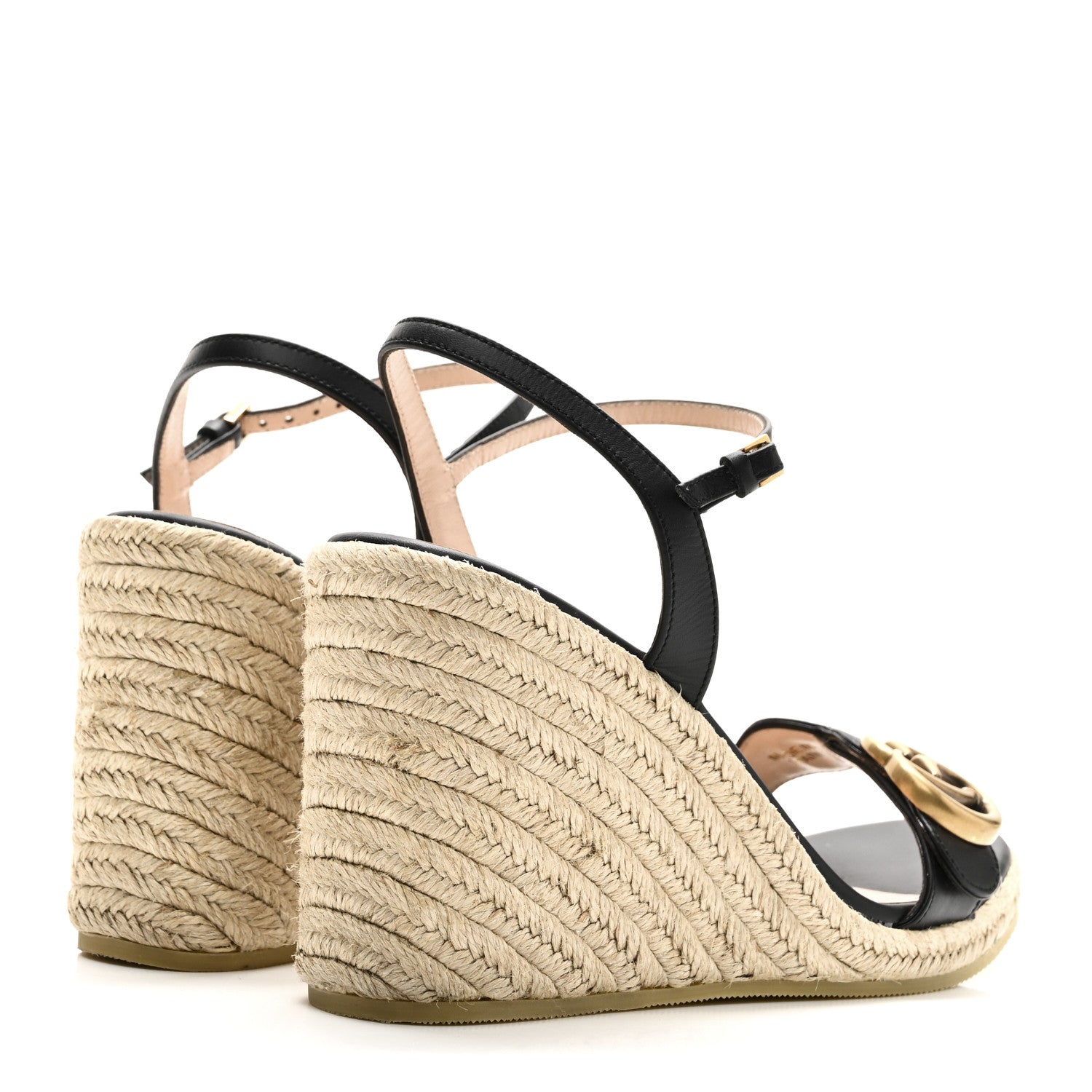 Galassia Aitana Espadrille 10/95mm Wedge Sandals 36.5 Black