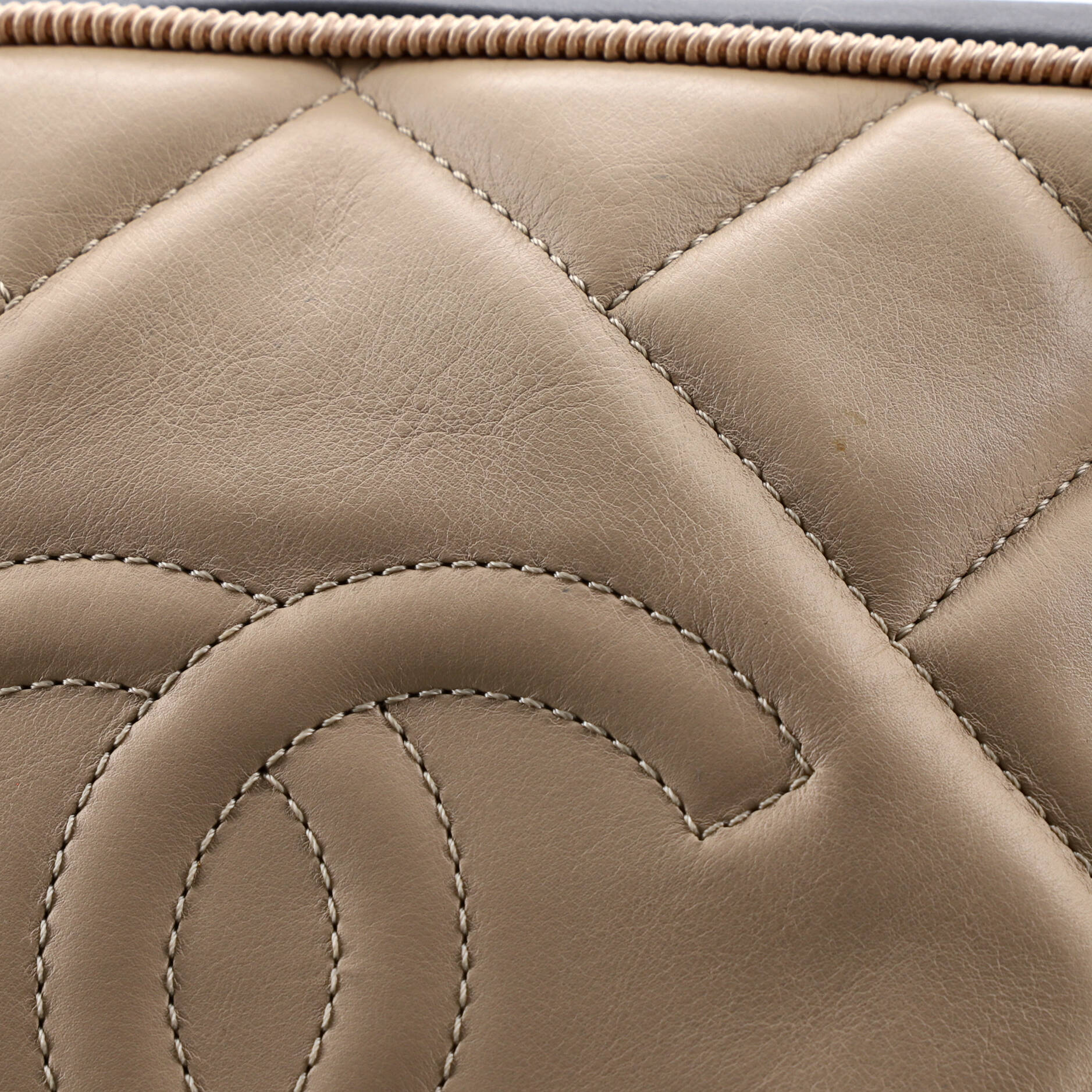 Diamond CC Camera Case Bag Quilted Lambskin Medium