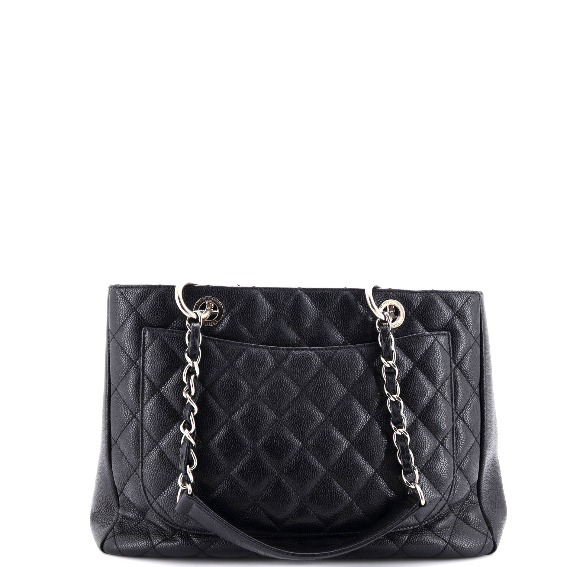 Grand Shopping Tote Quilted Caviar