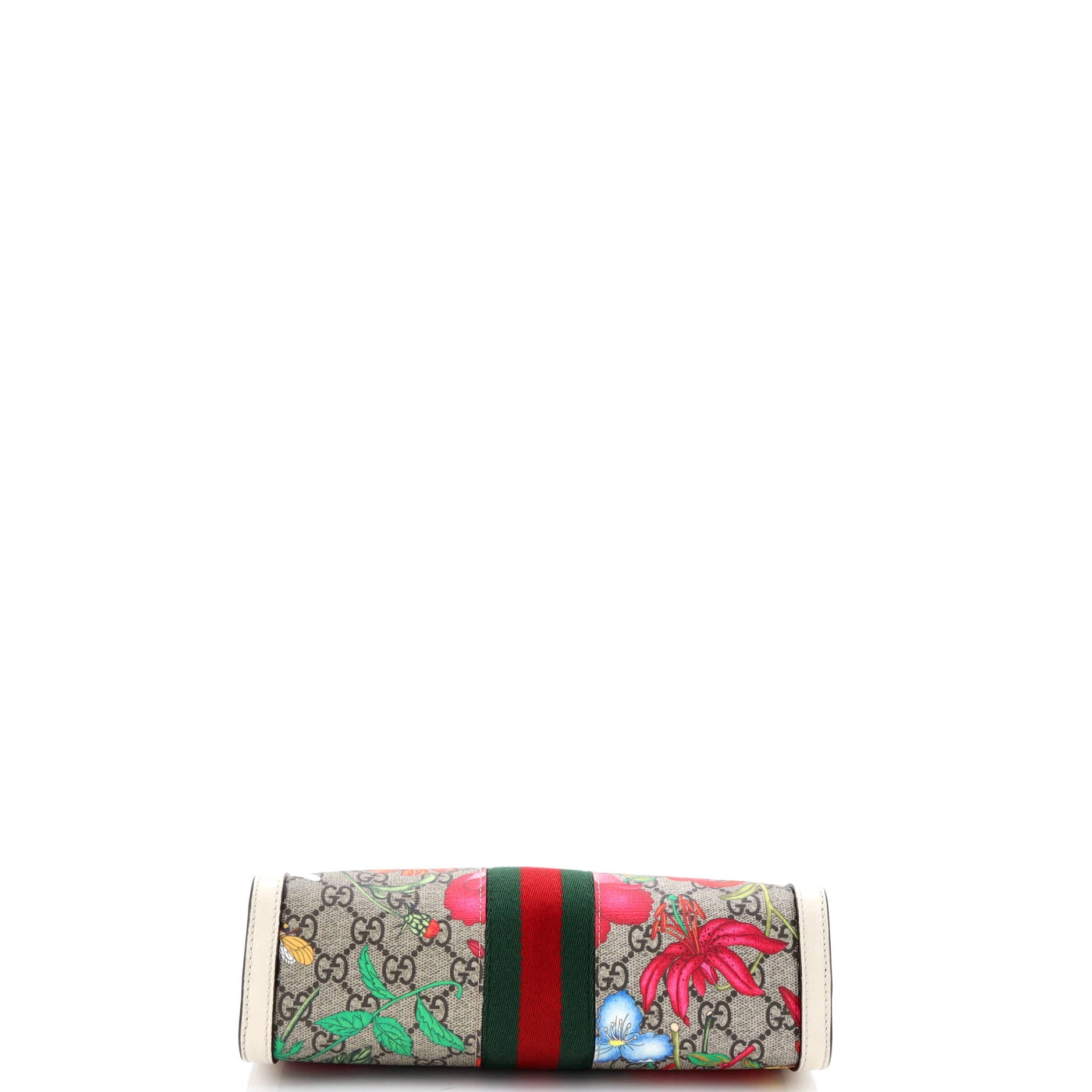 Ophidia Chain Shoulder Bag Flora GG Coated Canvas Small