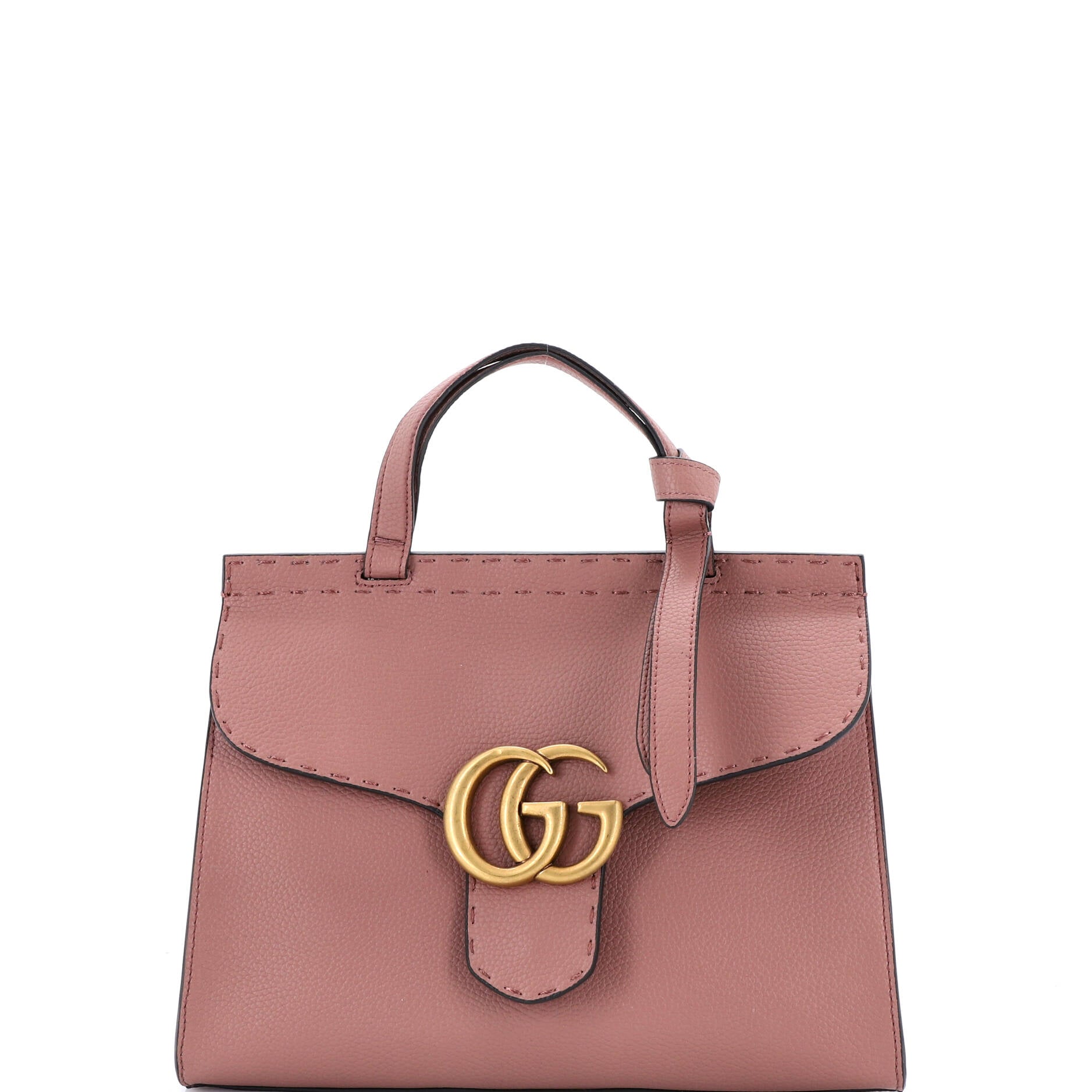 GG Marmont Top Handle Bag Leather Small
