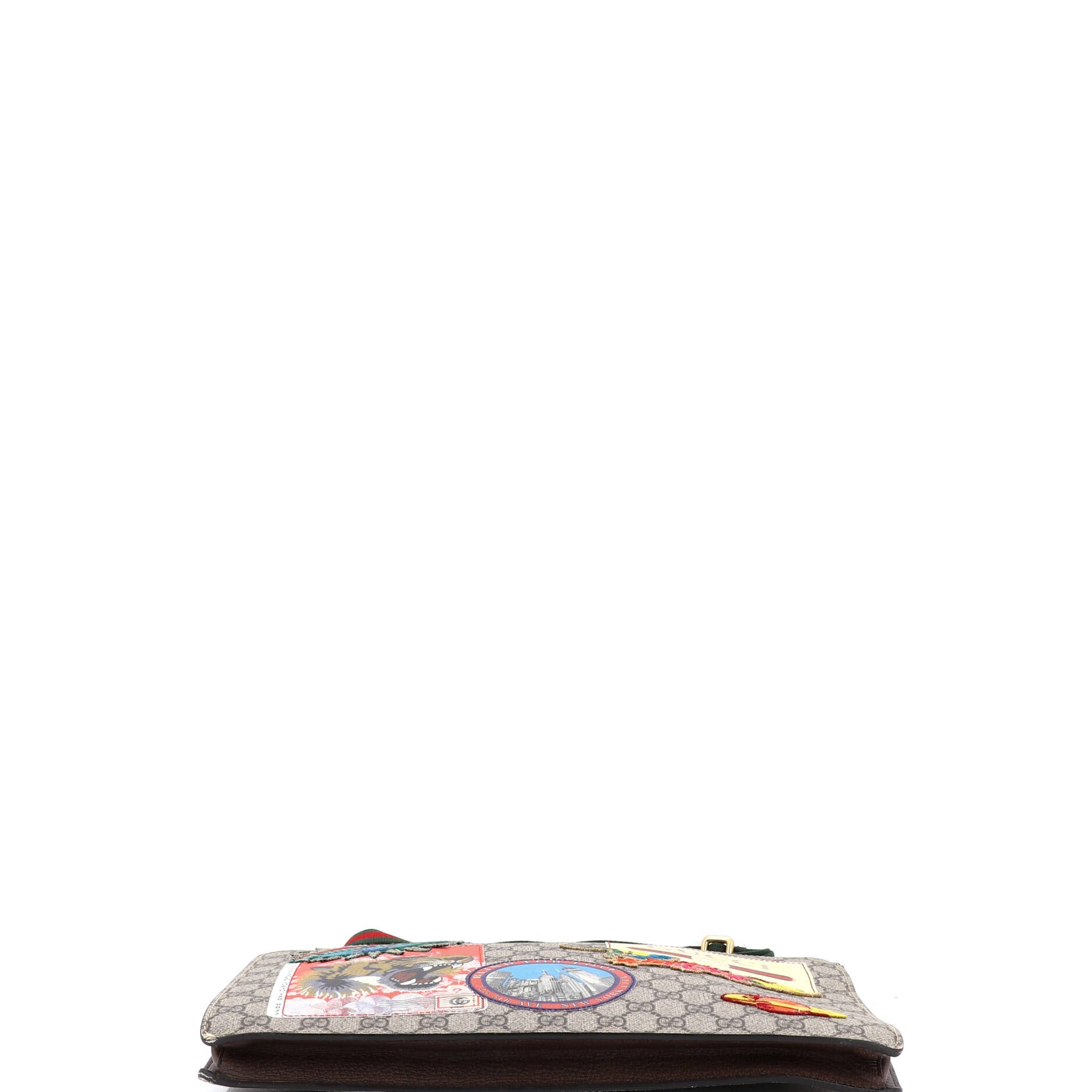 Courrier Messenger Bag GG Coated Canvas with Applique