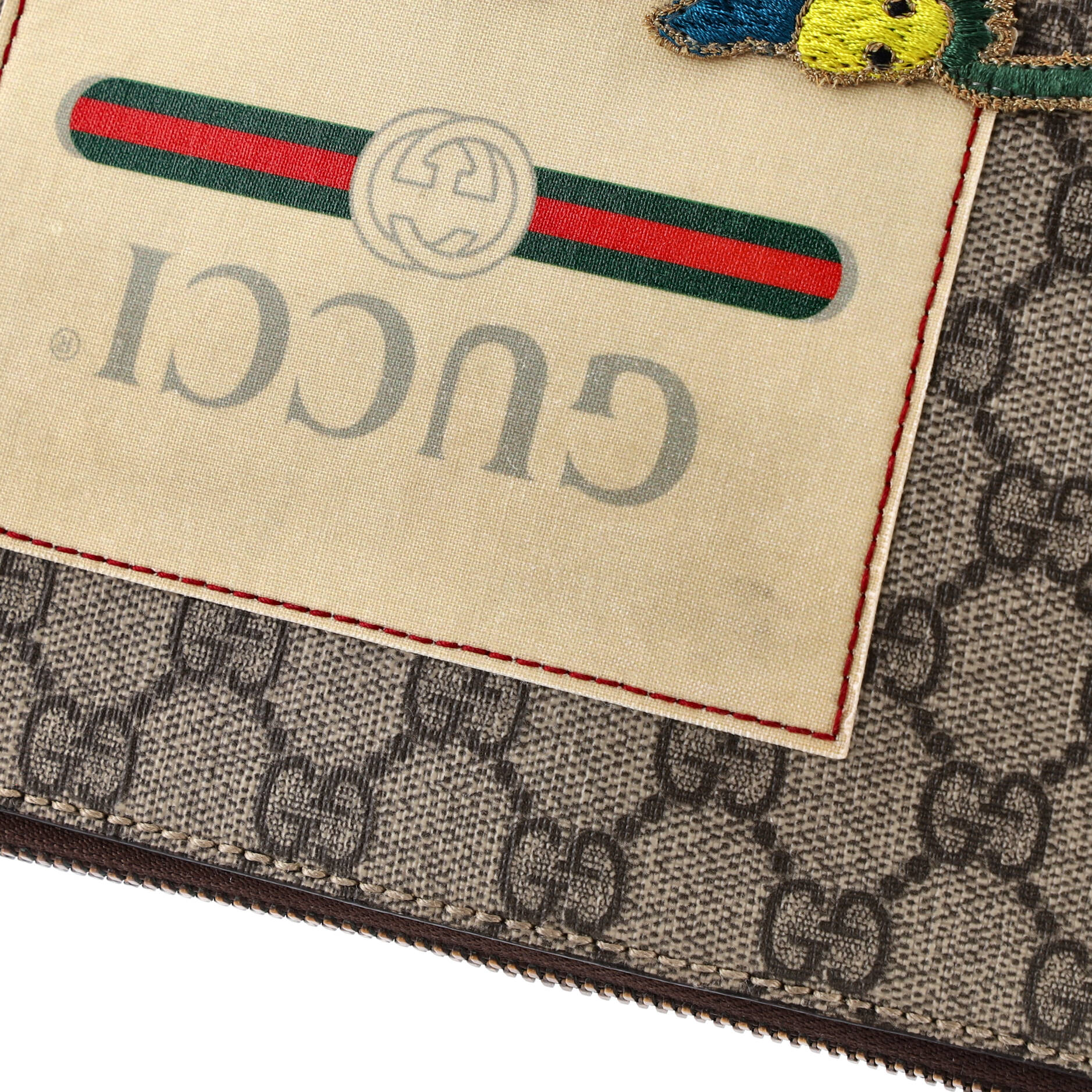 Courrier Messenger Bag GG Coated Canvas with Applique