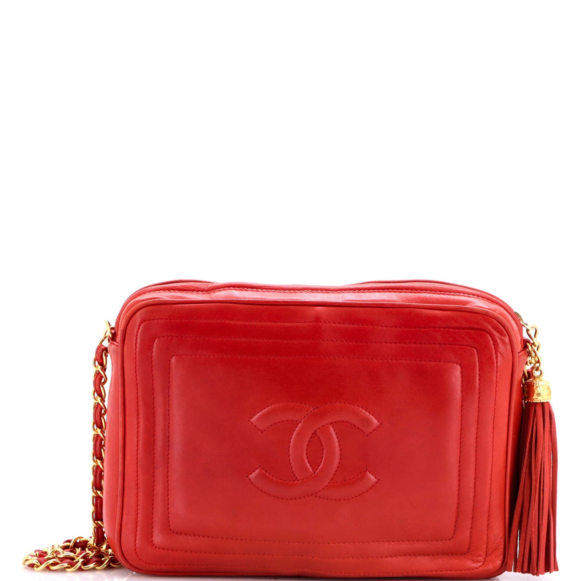 Vintage CC Tassel Camera Bag Lambskin Small