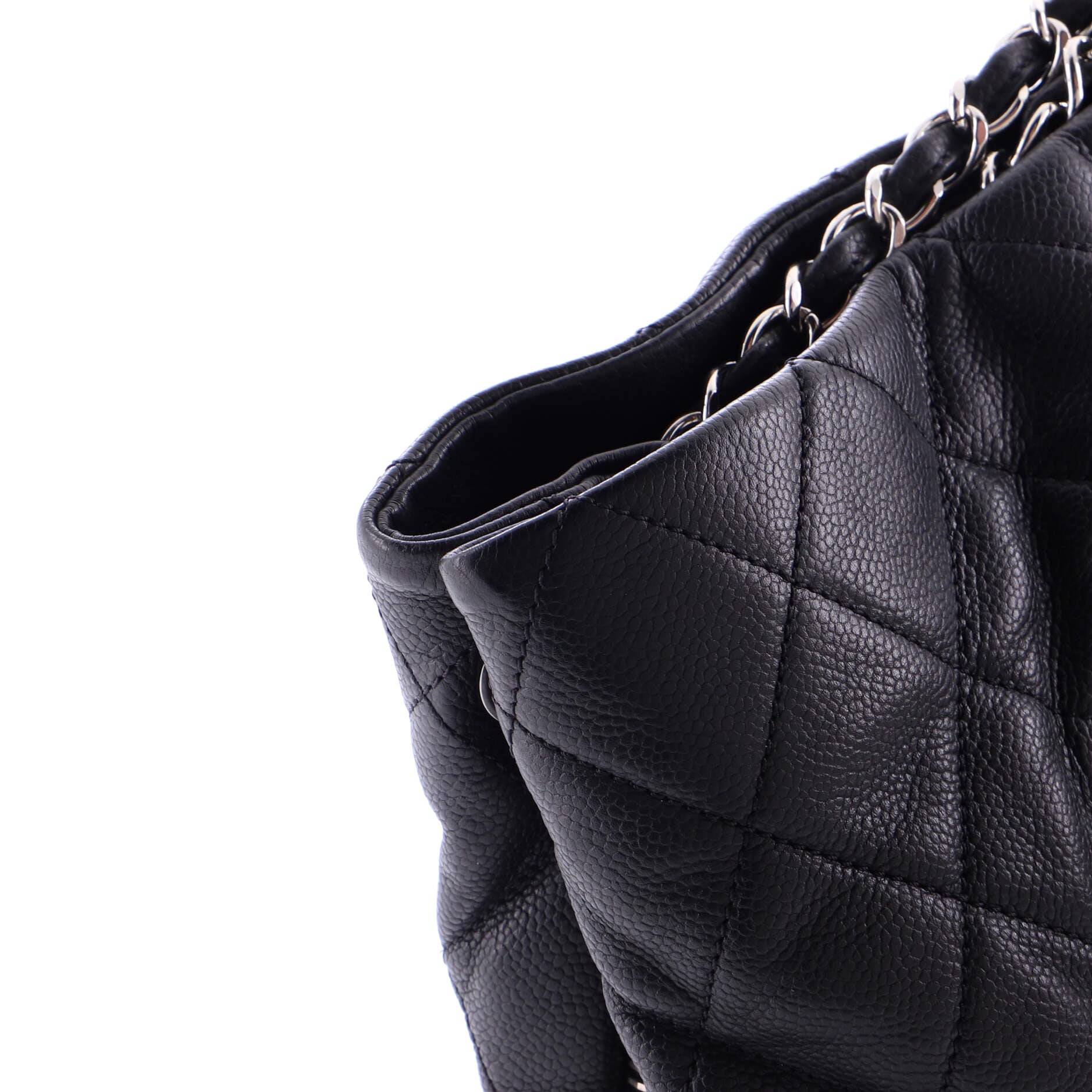 Timeless CC Expandable Tote Quilted Caviar Medium