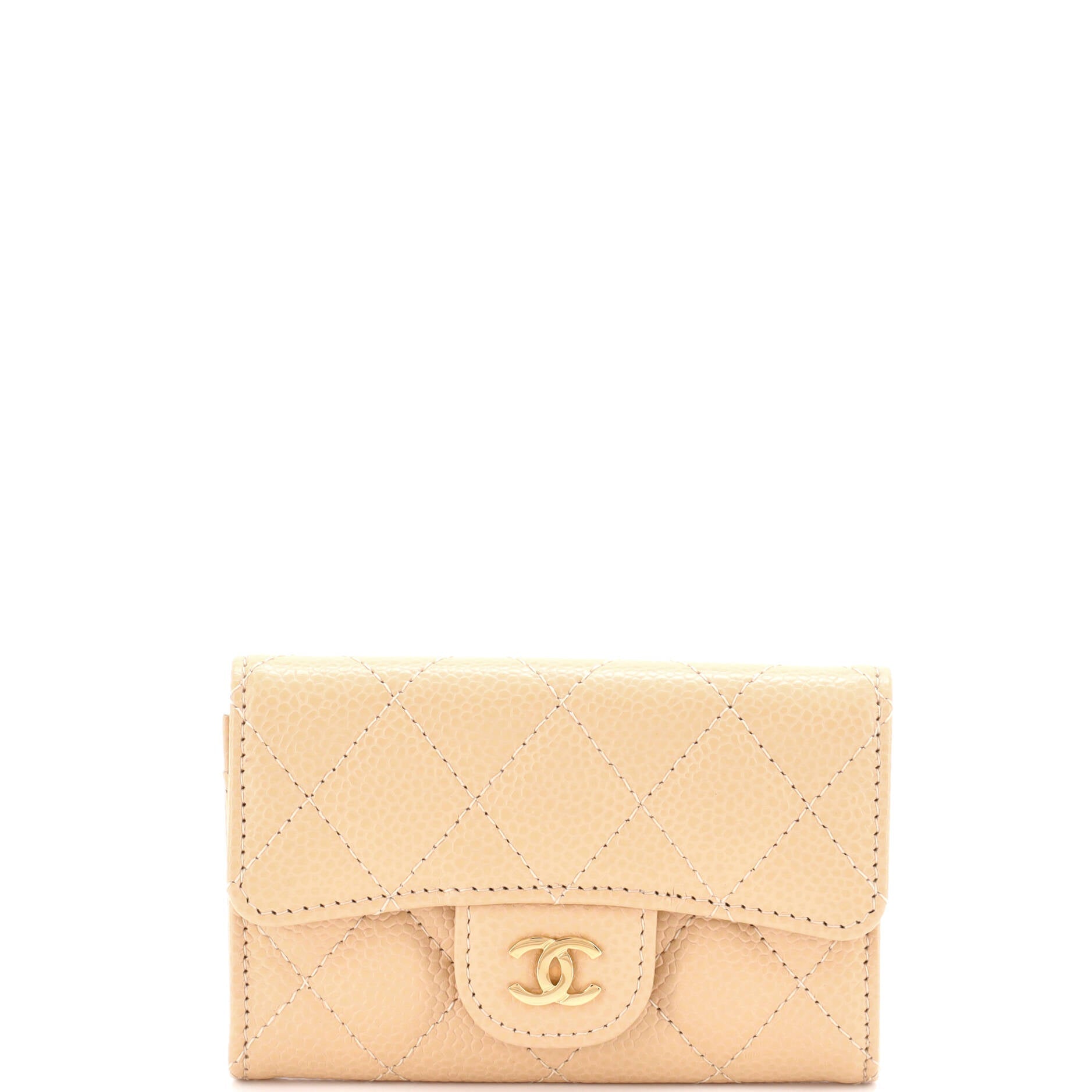 Classic Flap Card Holder Quilted Caviar