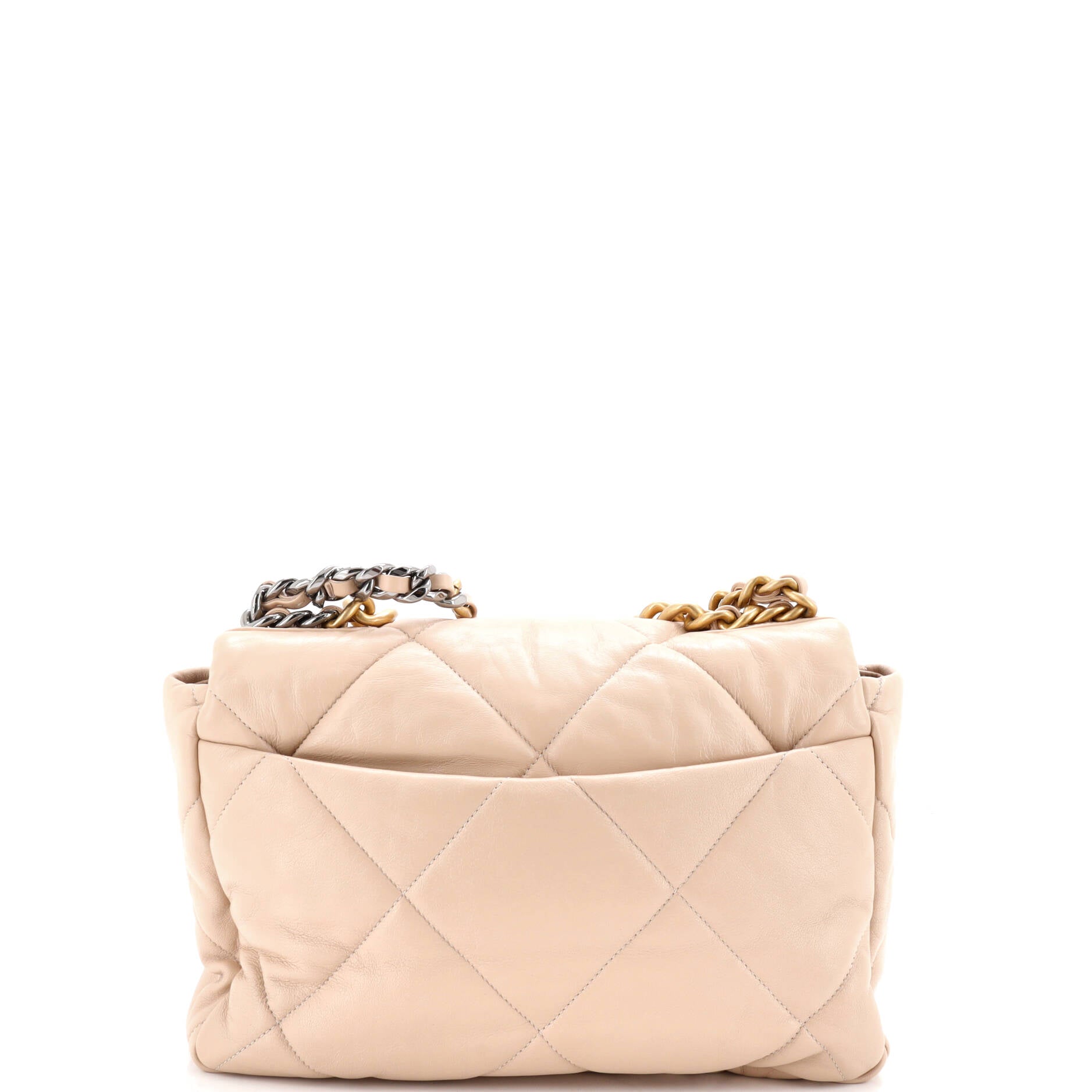 19 Flap Bag Quilted Leather Large