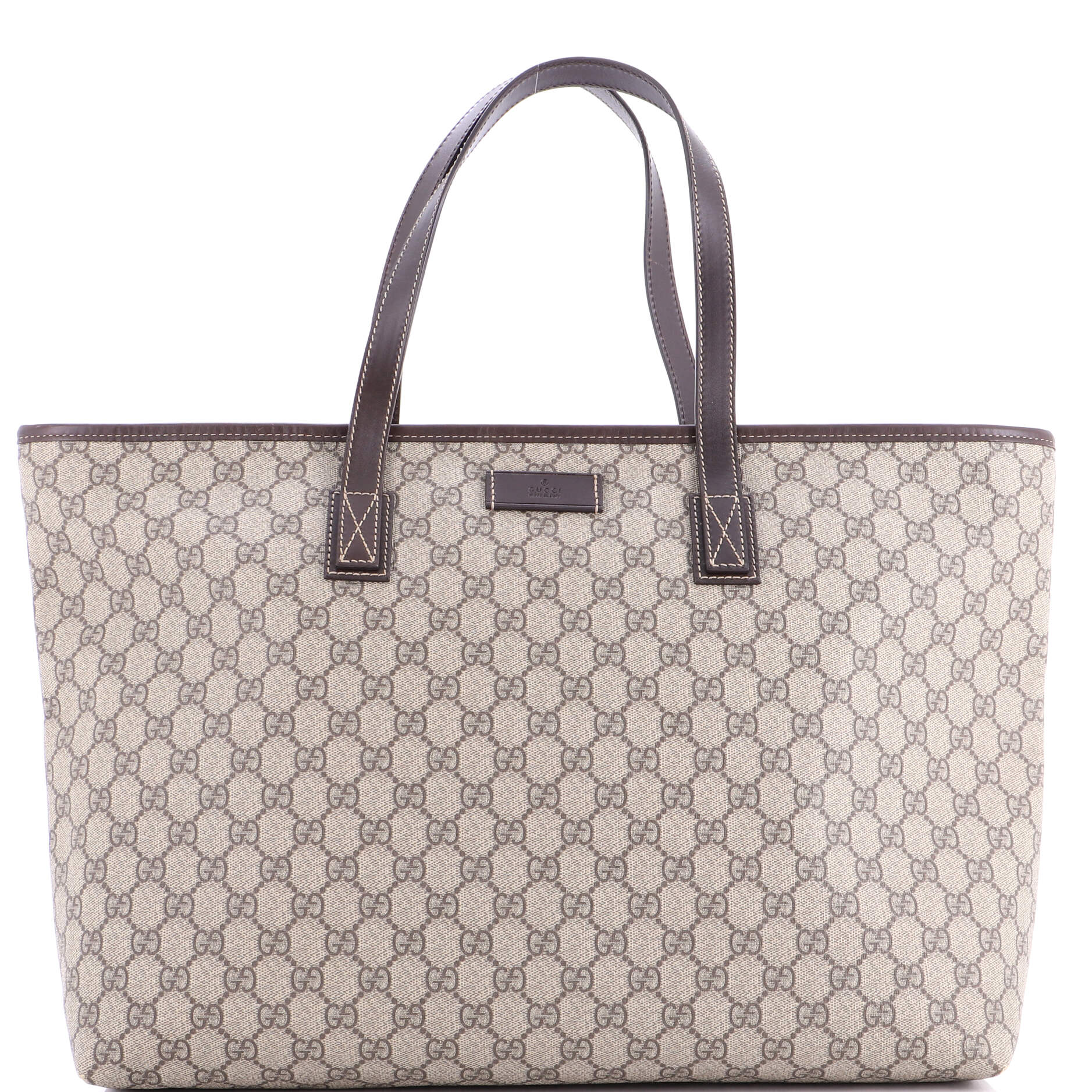 Plus Tote GG Coated Canvas with Leather Large