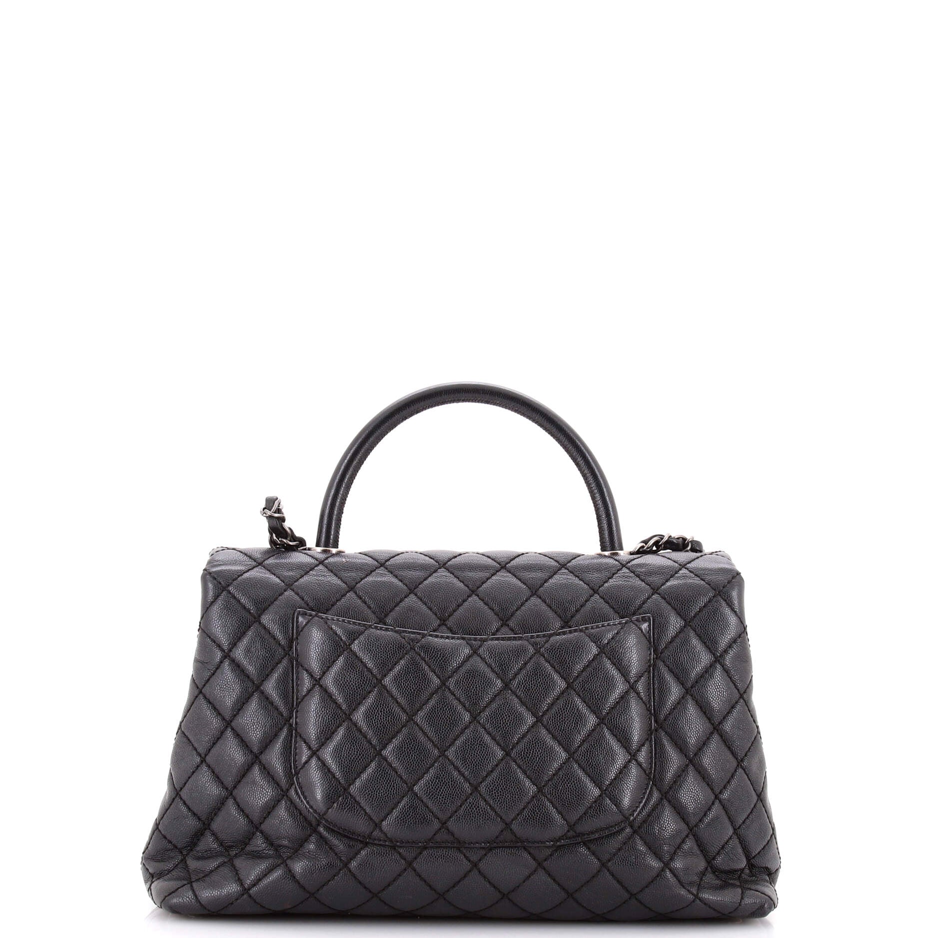 Coco Top Handle Bag Quilted Caviar Medium
