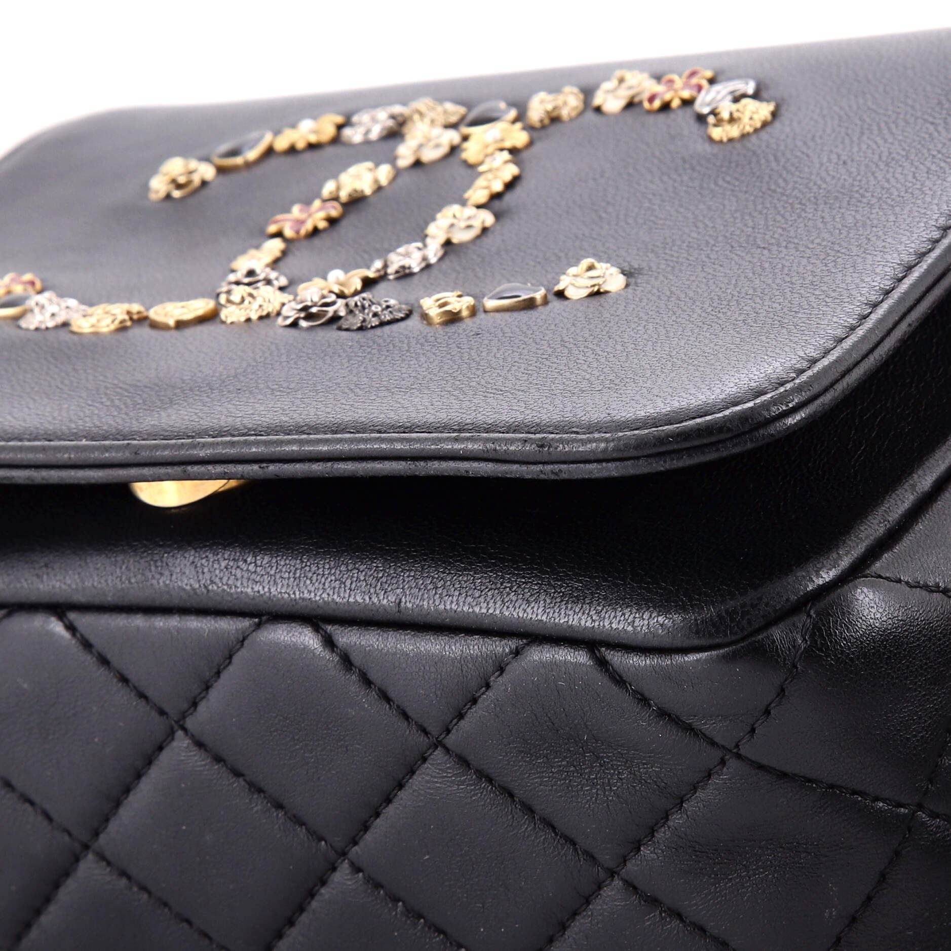 Giant Crystal CC Flap Bag Lambskin Mini