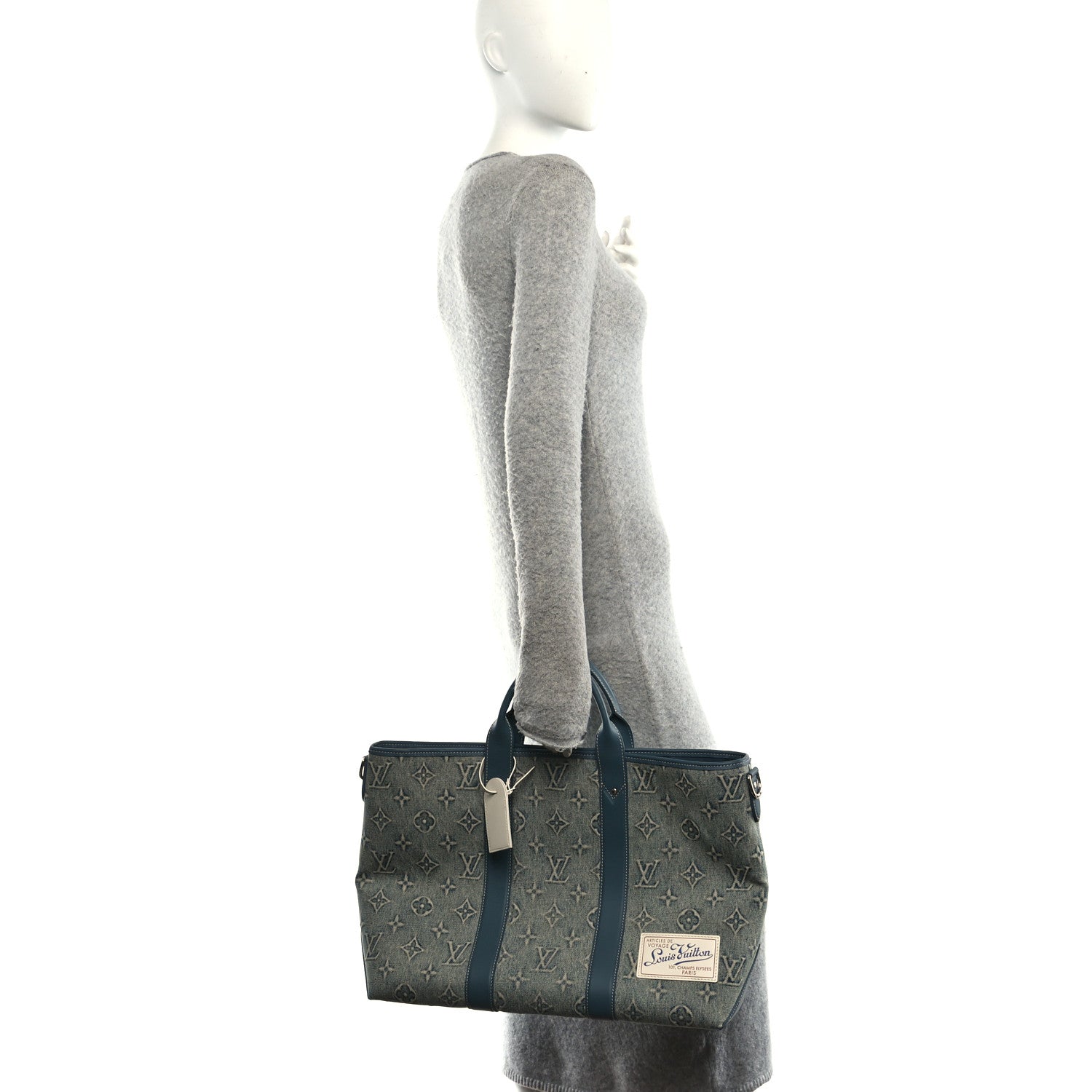 Monogram Washed Denim Weekend Tote NM Blue