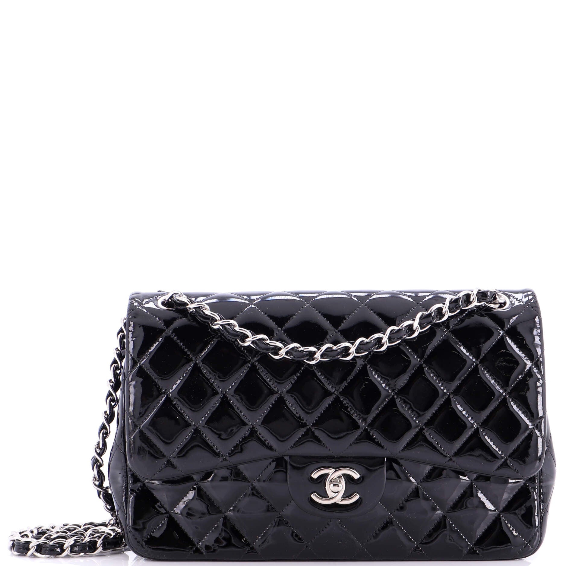 Classic Double Flap Bag Quilted Patent Jumbo