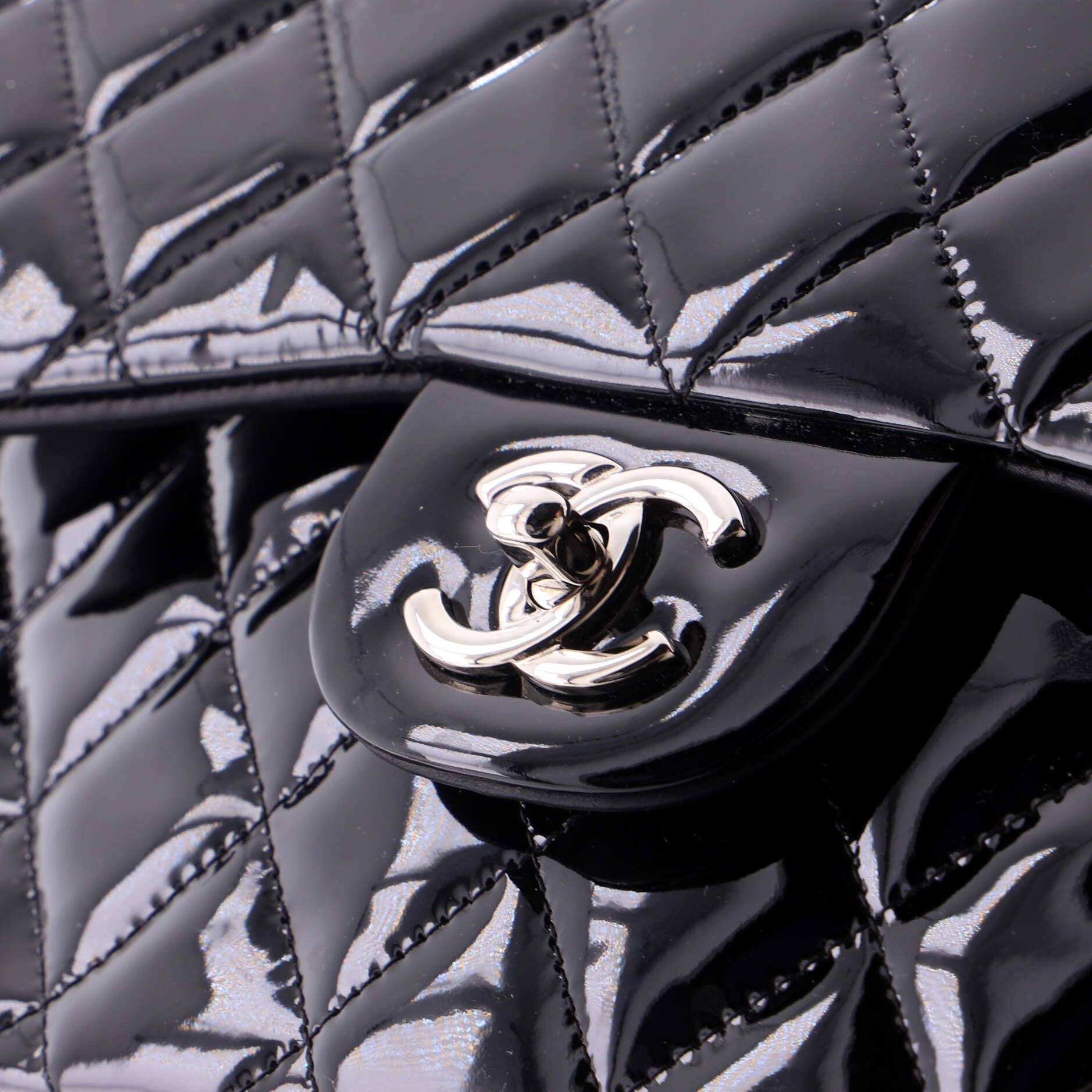 Classic Double Flap Bag Quilted Patent Jumbo