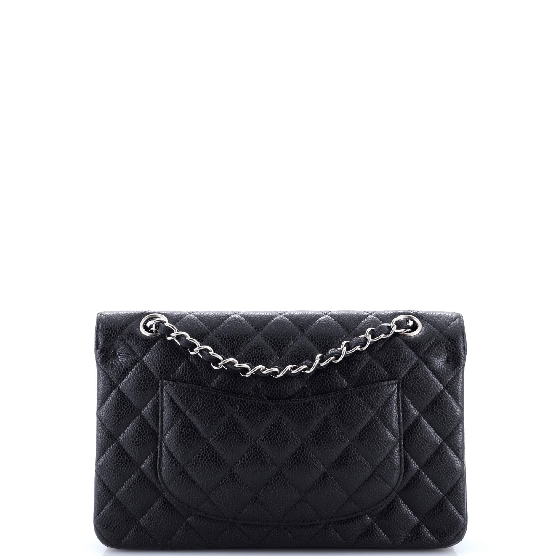 Vintage Classic Double Flap Bag Quilted Caviar Medium