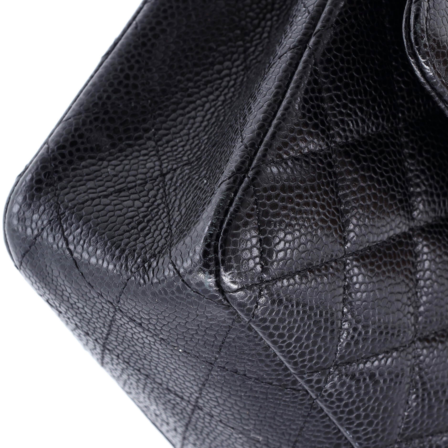 Vintage Classic Double Flap Bag Quilted Caviar Medium
