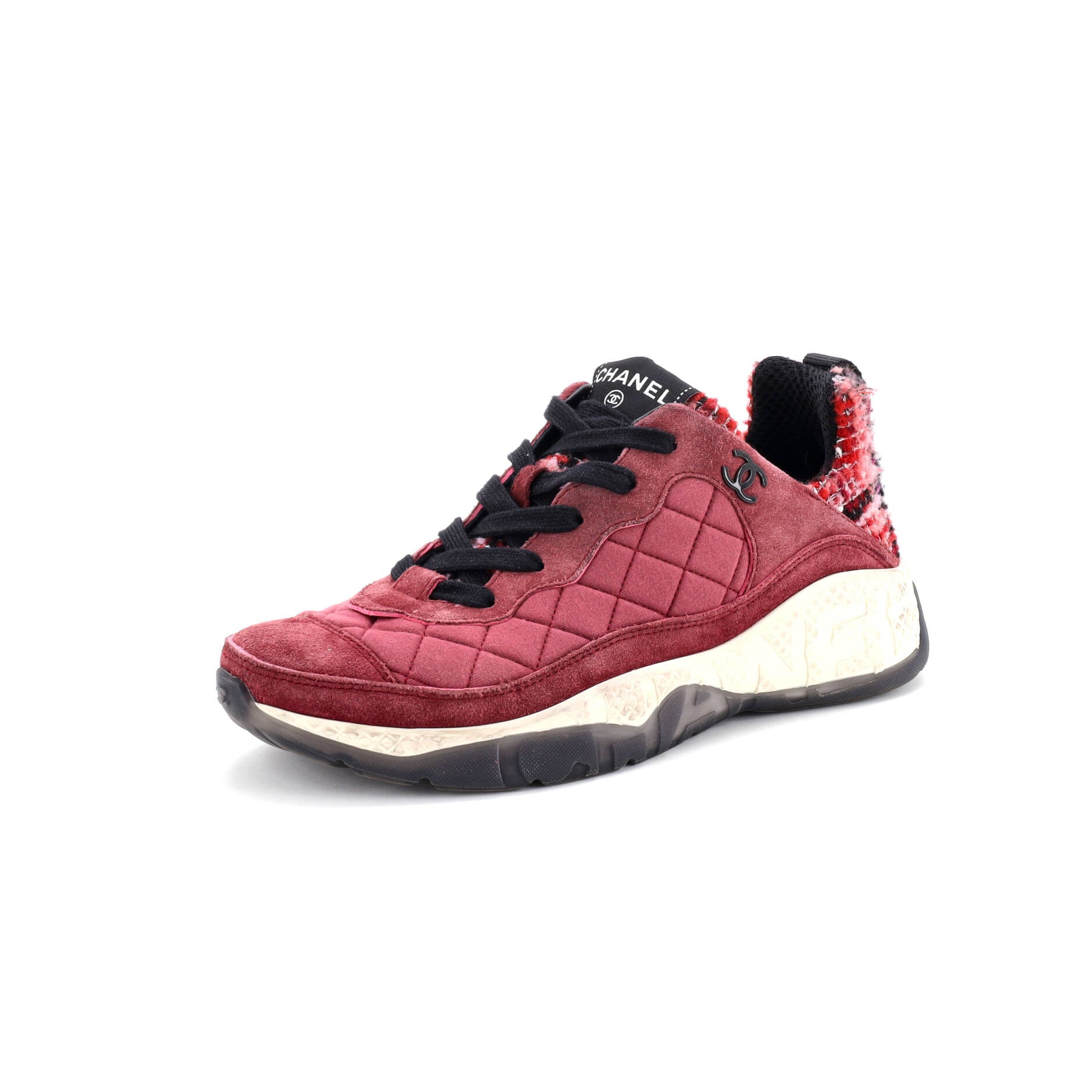 Women's Coco Neige CC Sneakers Quilted Suede and Tweed