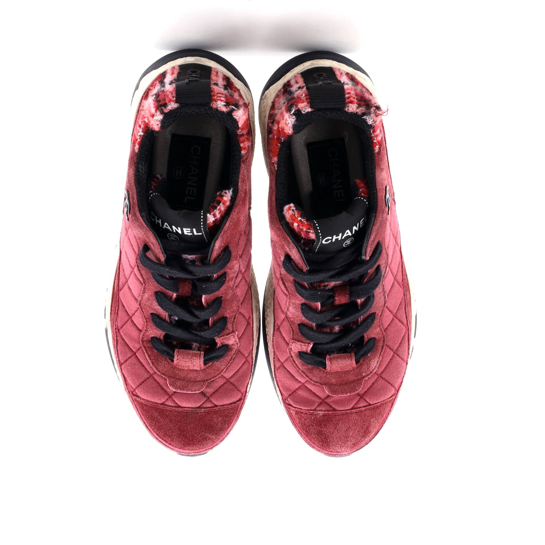 Women's Coco Neige CC Sneakers Quilted Suede and Tweed