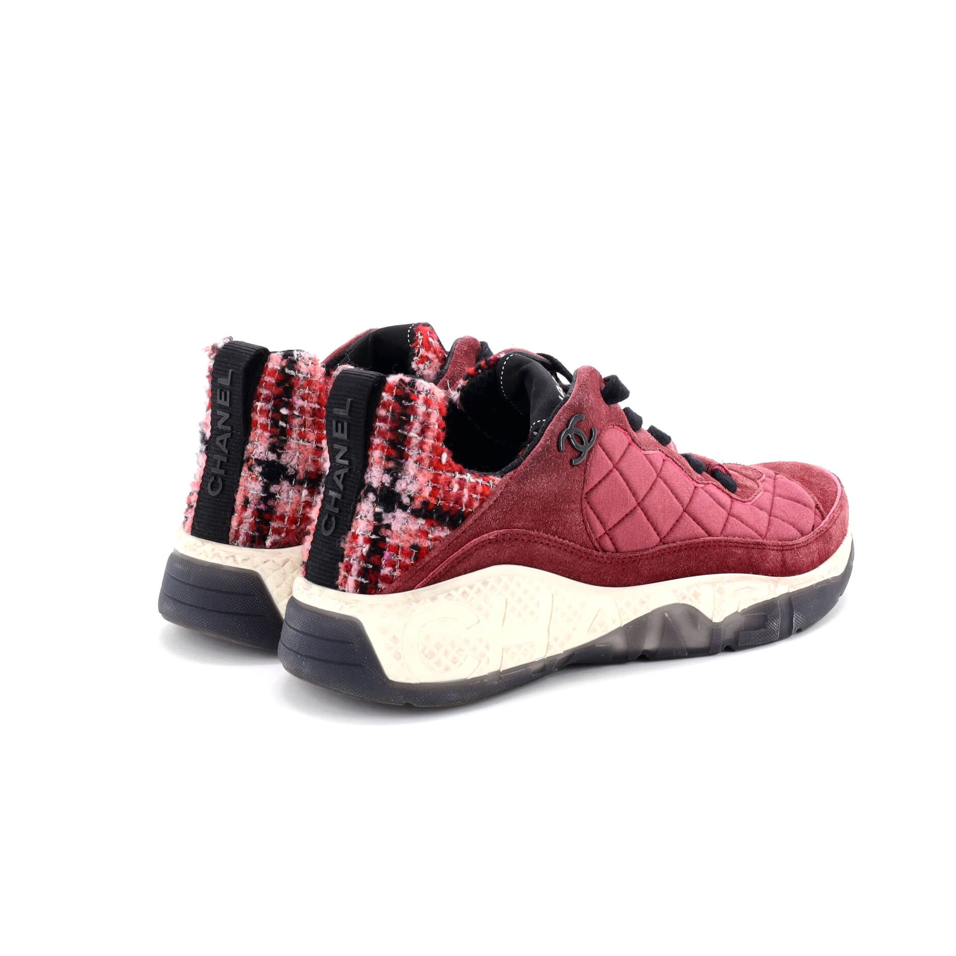 Women's Coco Neige CC Sneakers Quilted Suede and Tweed