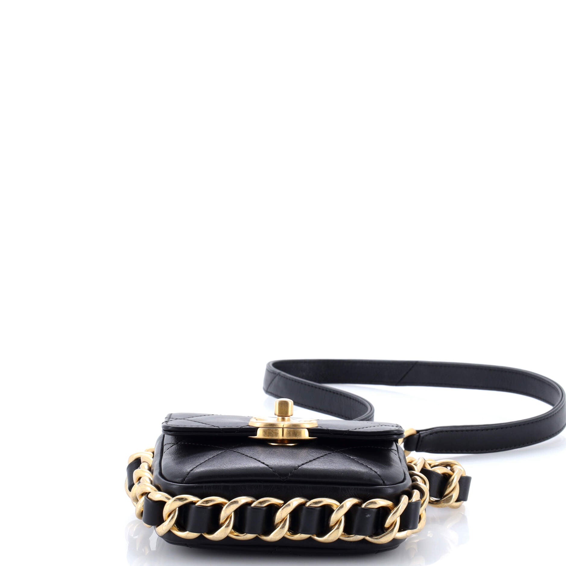 Framing Chain Flap Bag Quilted Calfskin Mini