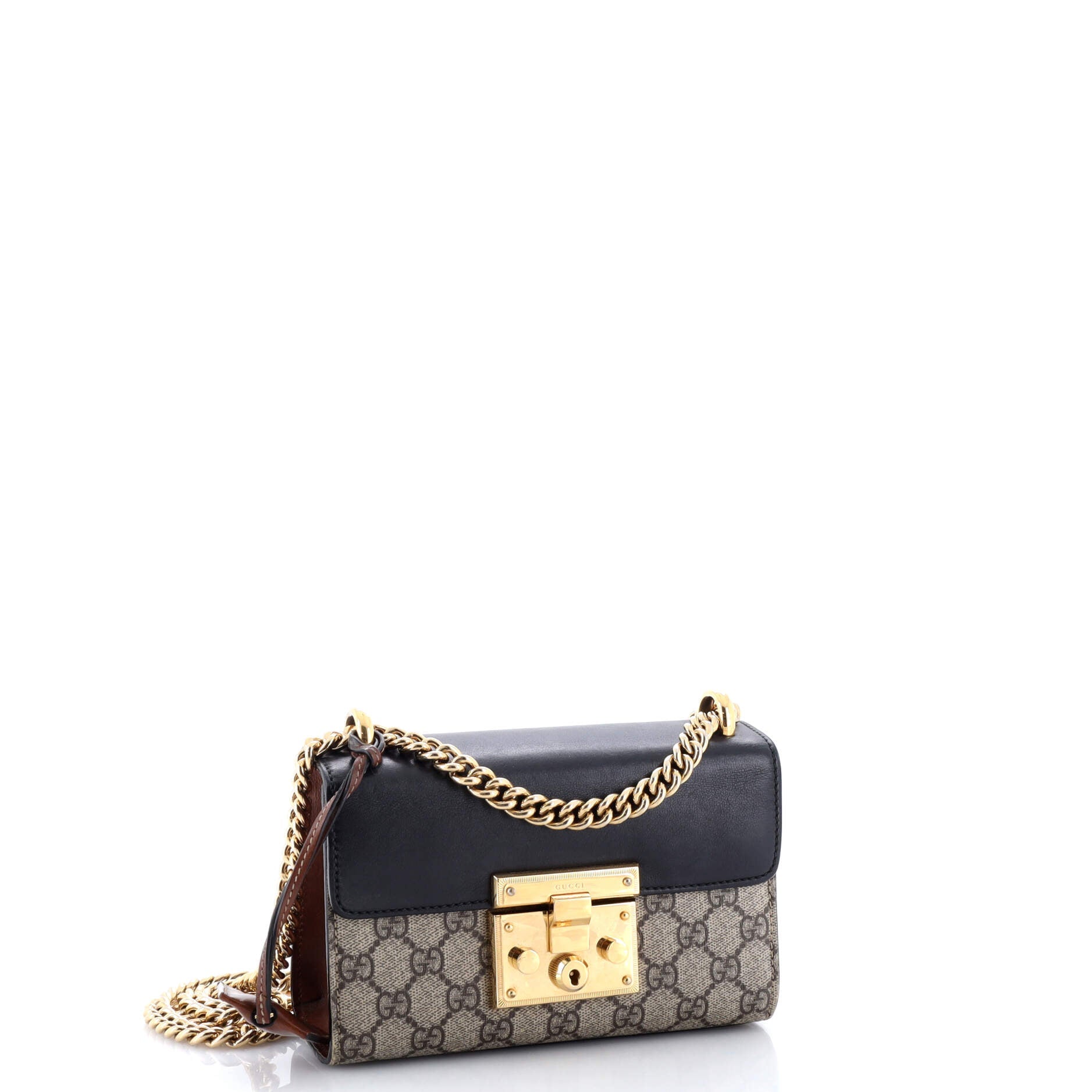 Padlock Shoulder Bag GG Coated Canvas and Leather Small