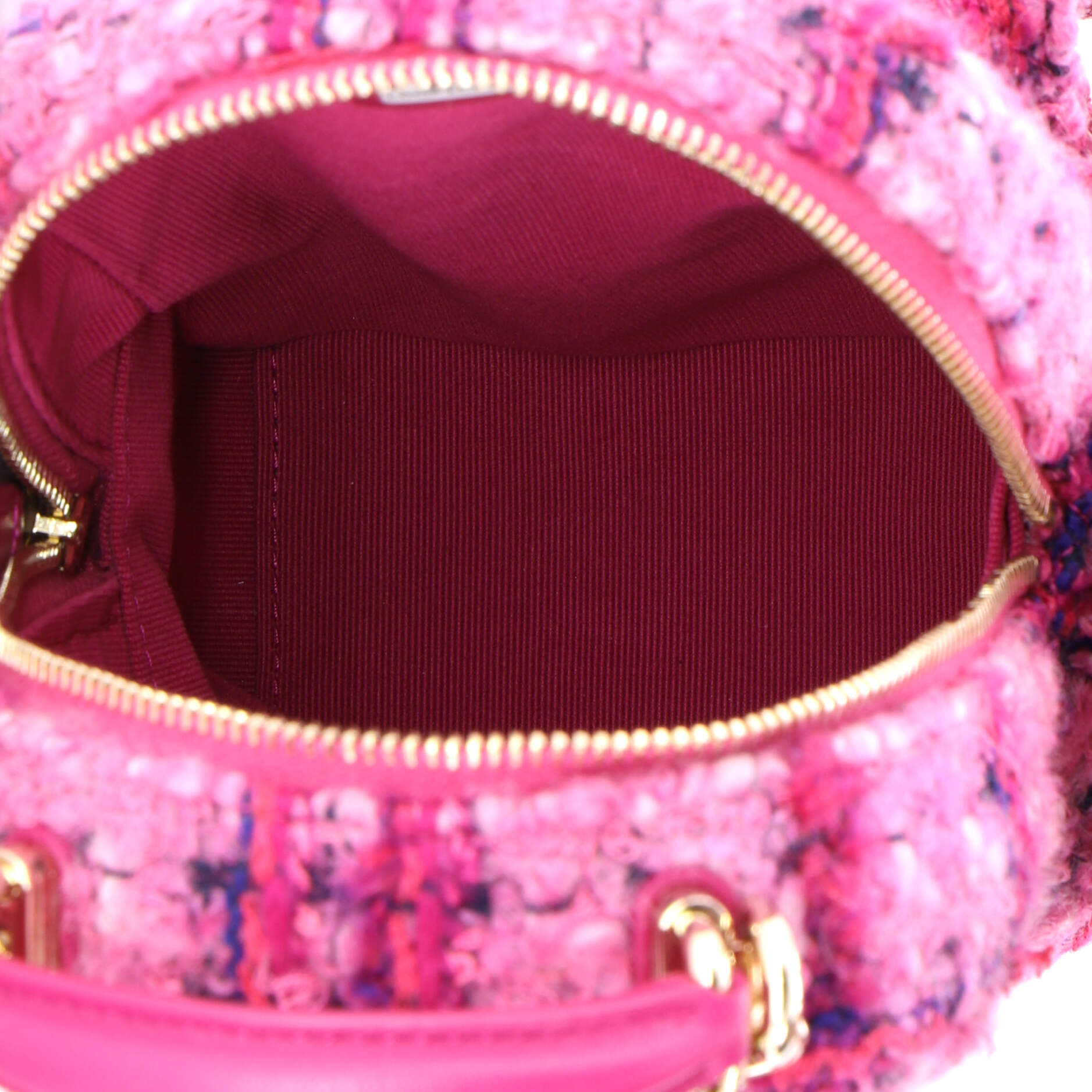 Classic CC Chain Pocket Backpack Quilted Tweed Mini