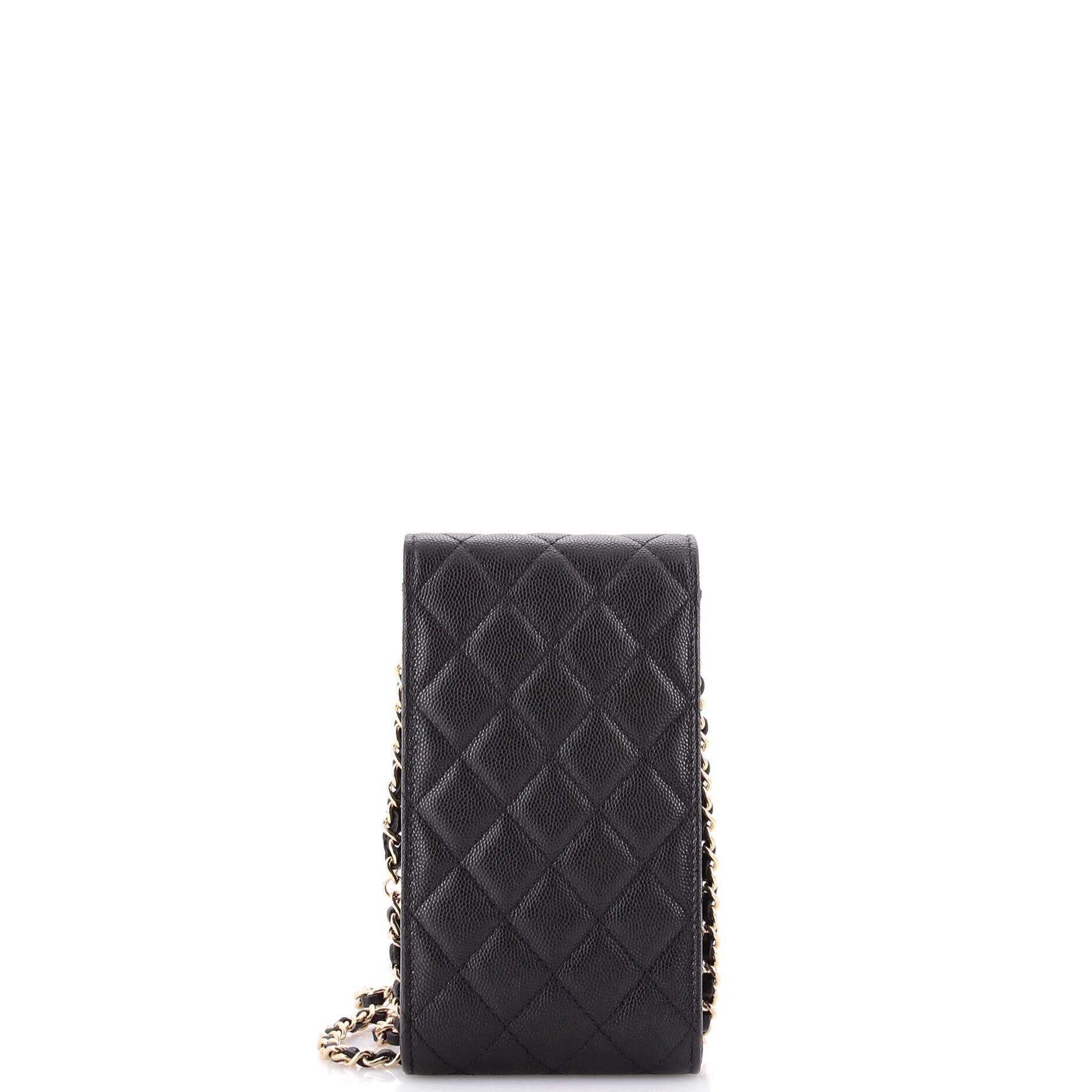 Embellished CC Flap Phone Holder Crossbody Bag Quilted Caviar Quilted Caviar