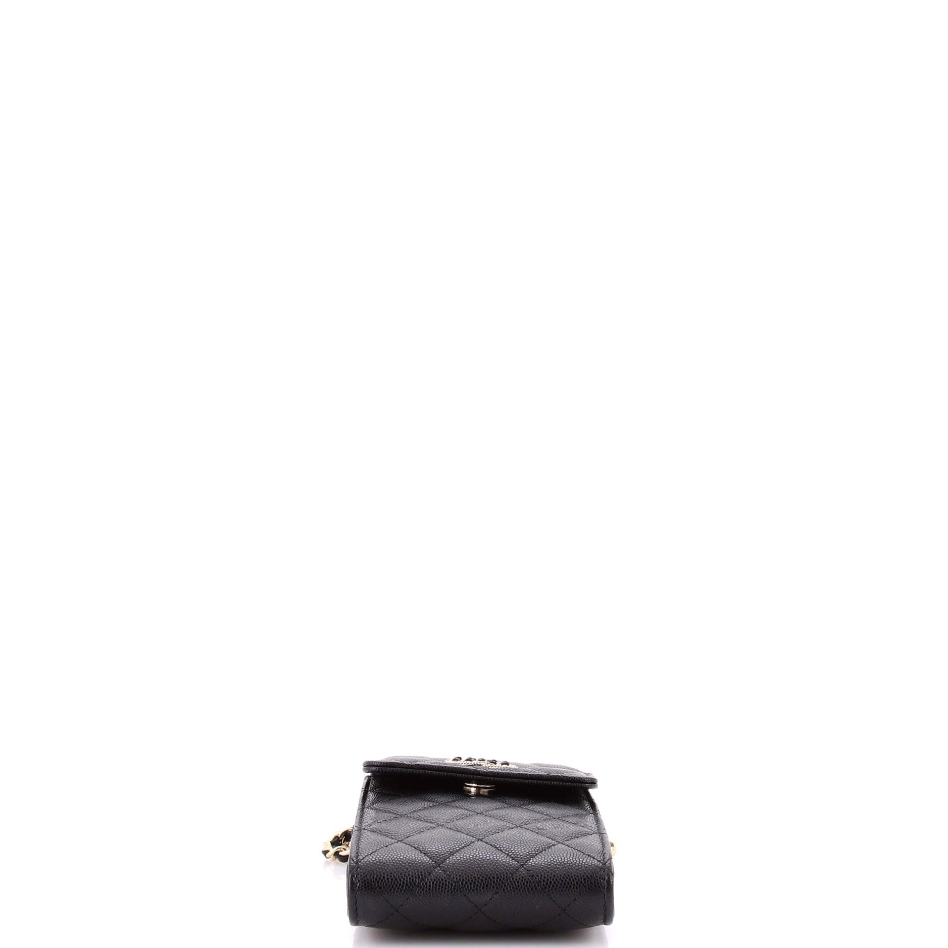 Embellished CC Flap Phone Holder Crossbody Bag Quilted Caviar Quilted Caviar