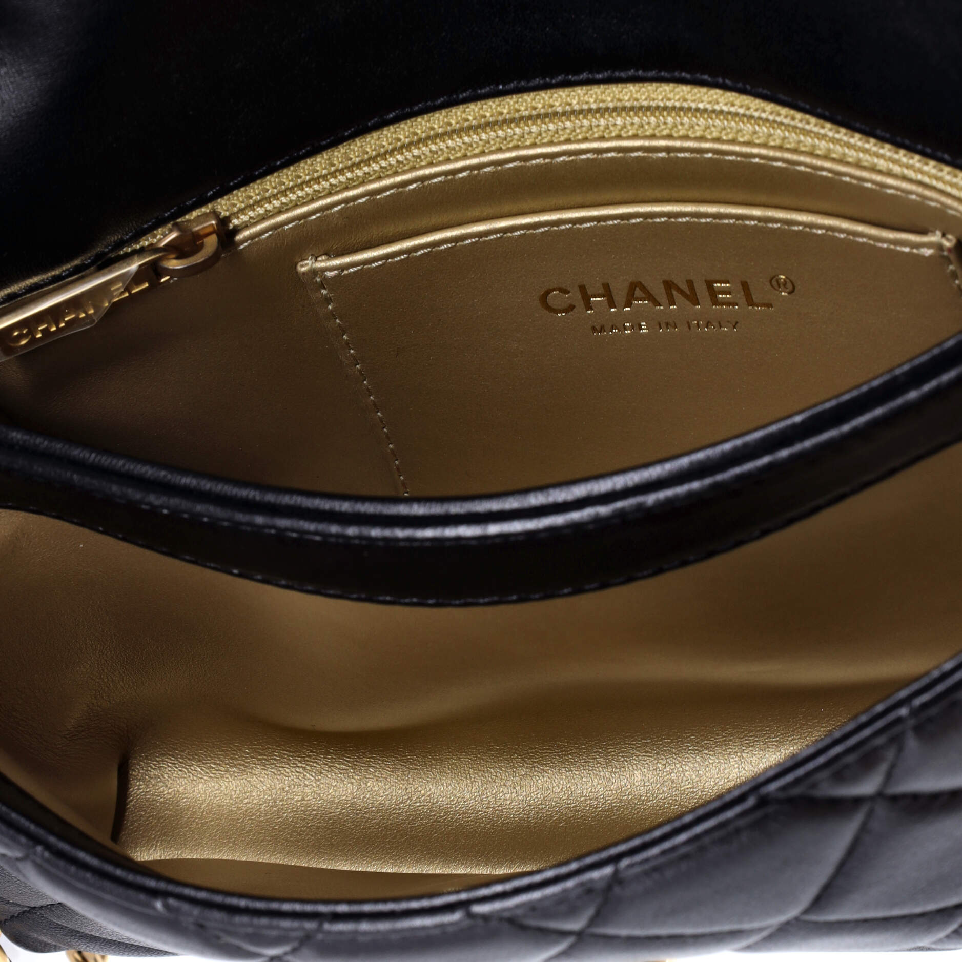 Enamel Multi CC Chain Flap Bag Quilted Lambskin Small