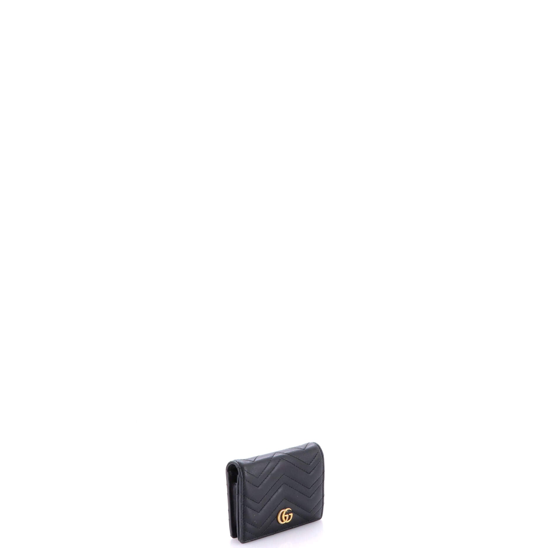 GG Marmont Flap Card Case Matelasse Leather