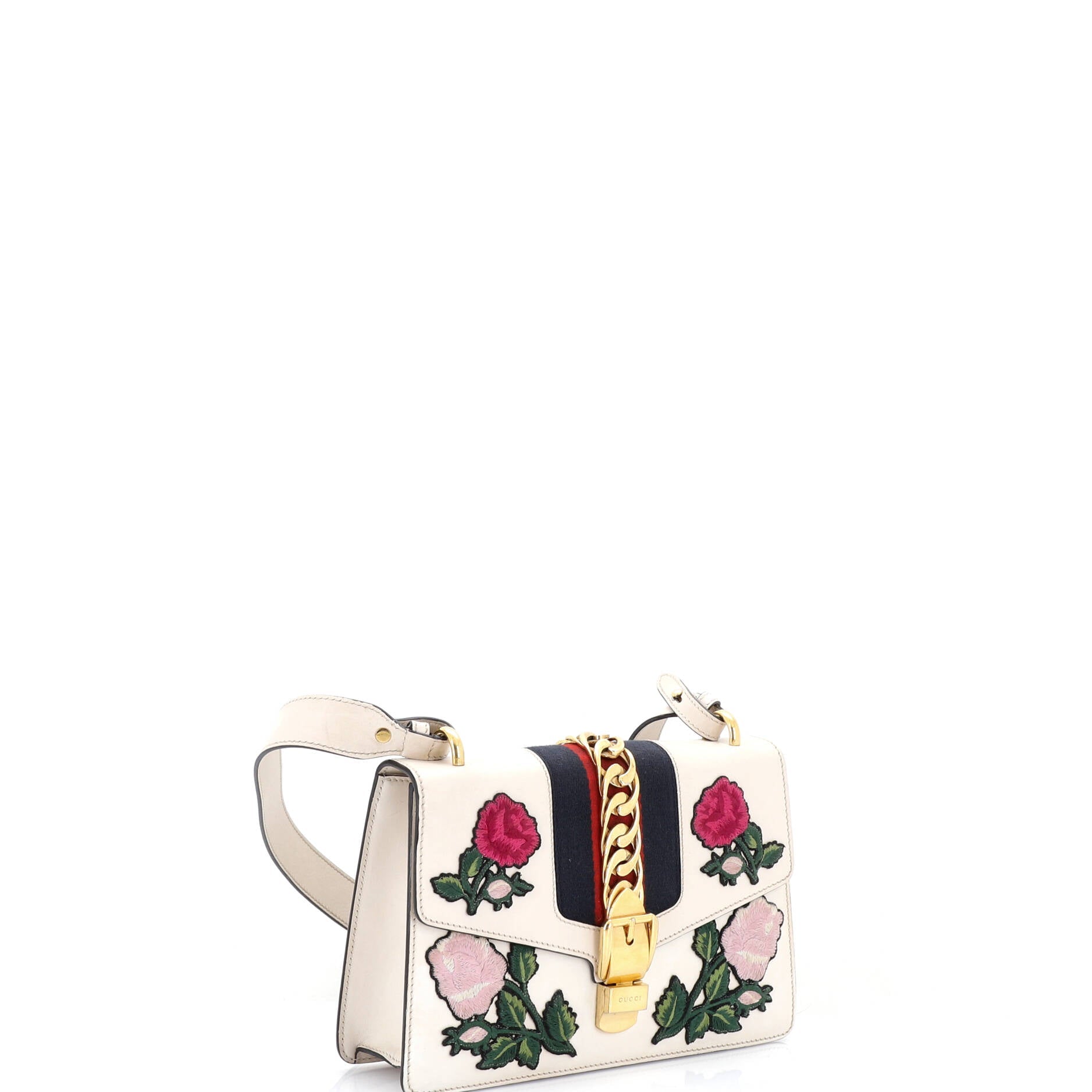 Sylvie Shoulder Bag Embroidered Leather Small