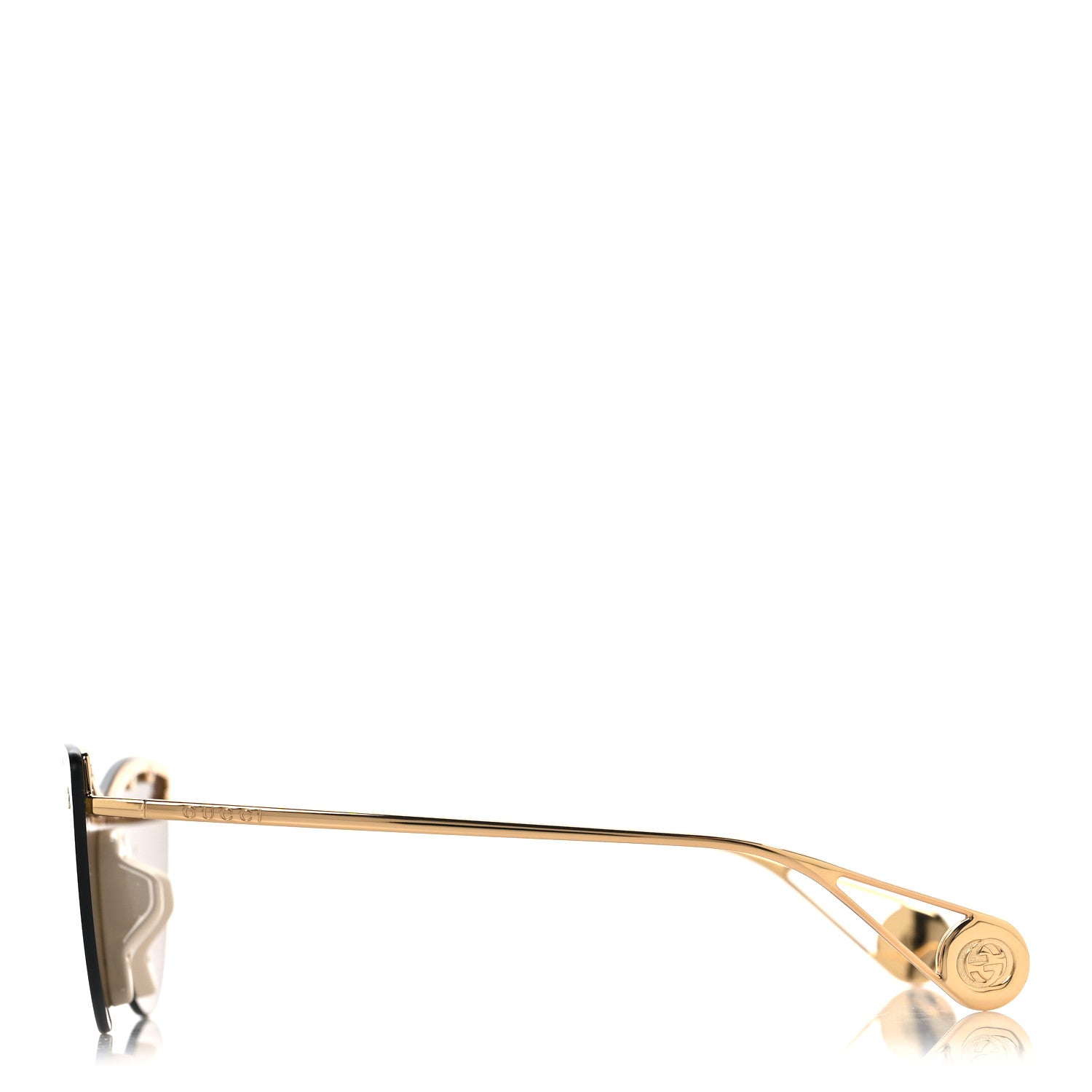 Metal Rimless Star Studded Monogram 90mm Cat Eye GG0666S Sunglasses Mirror Purple