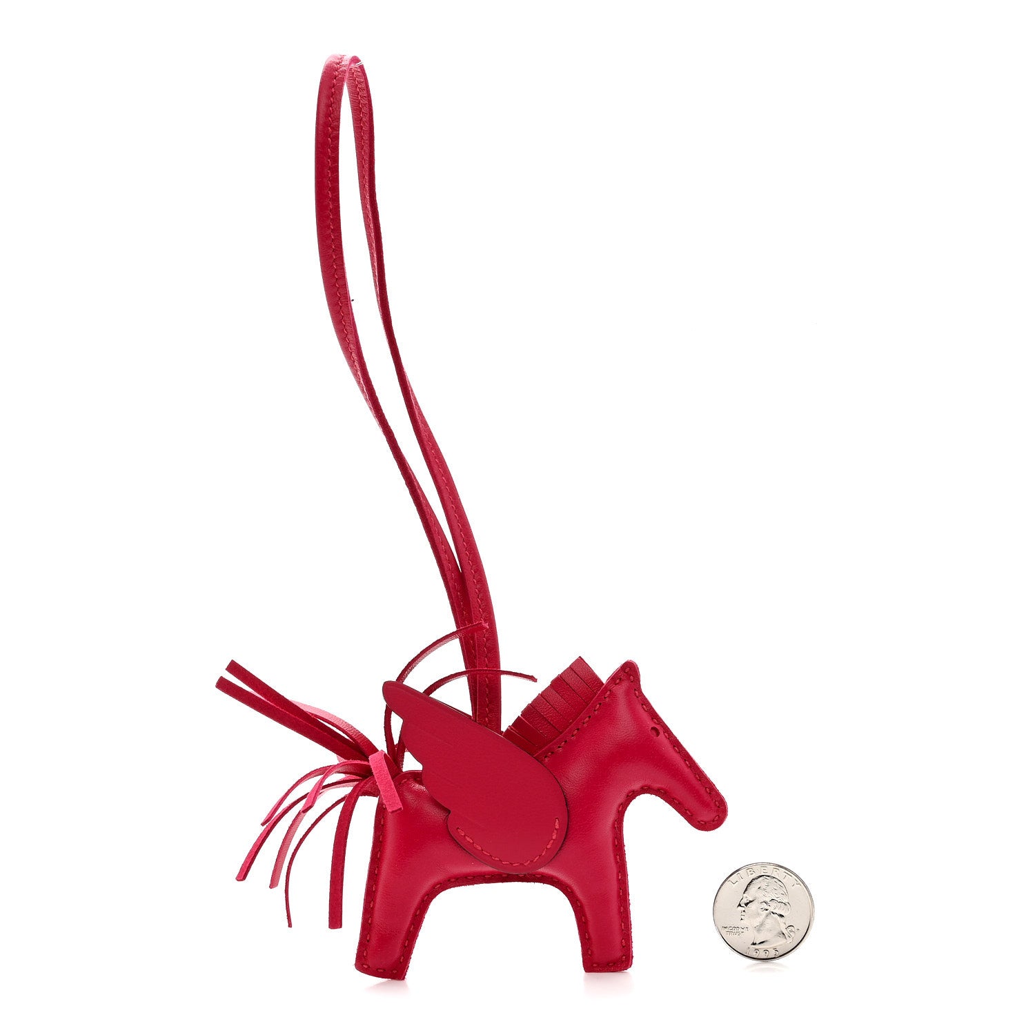 Milo Lambskin Grigri Rodeo Pegase Horse Bag Charm PM Framboise