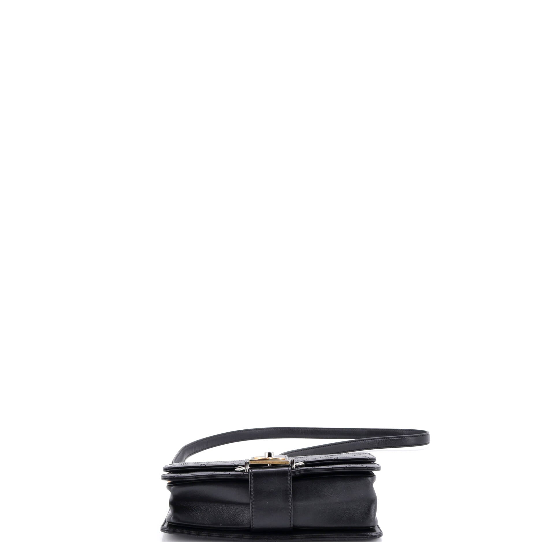 CC Chain Flap Shoulder Bag Quilted Calfskin Small